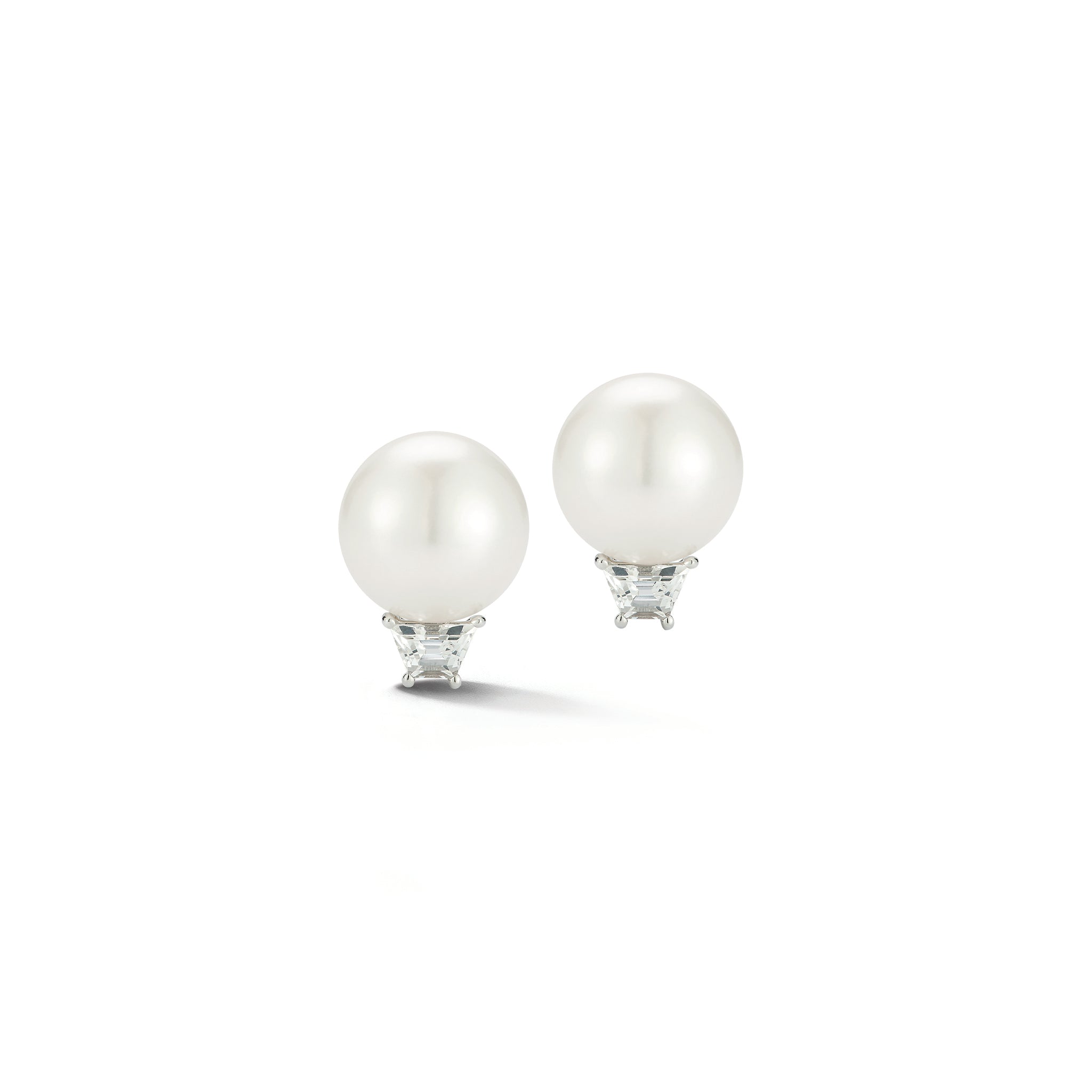 Button Earrings in Pearl