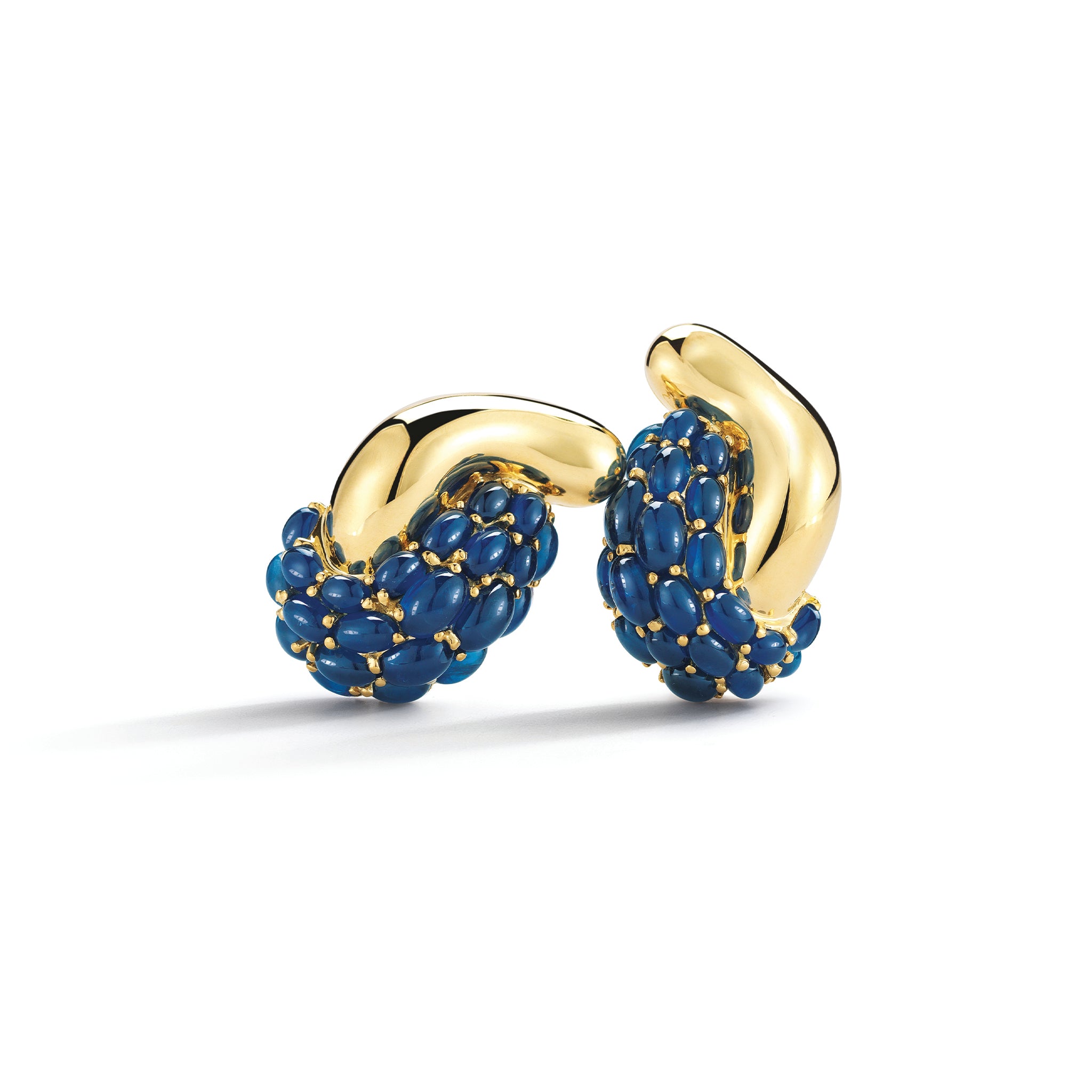 Half Link Earrings in Sapphire