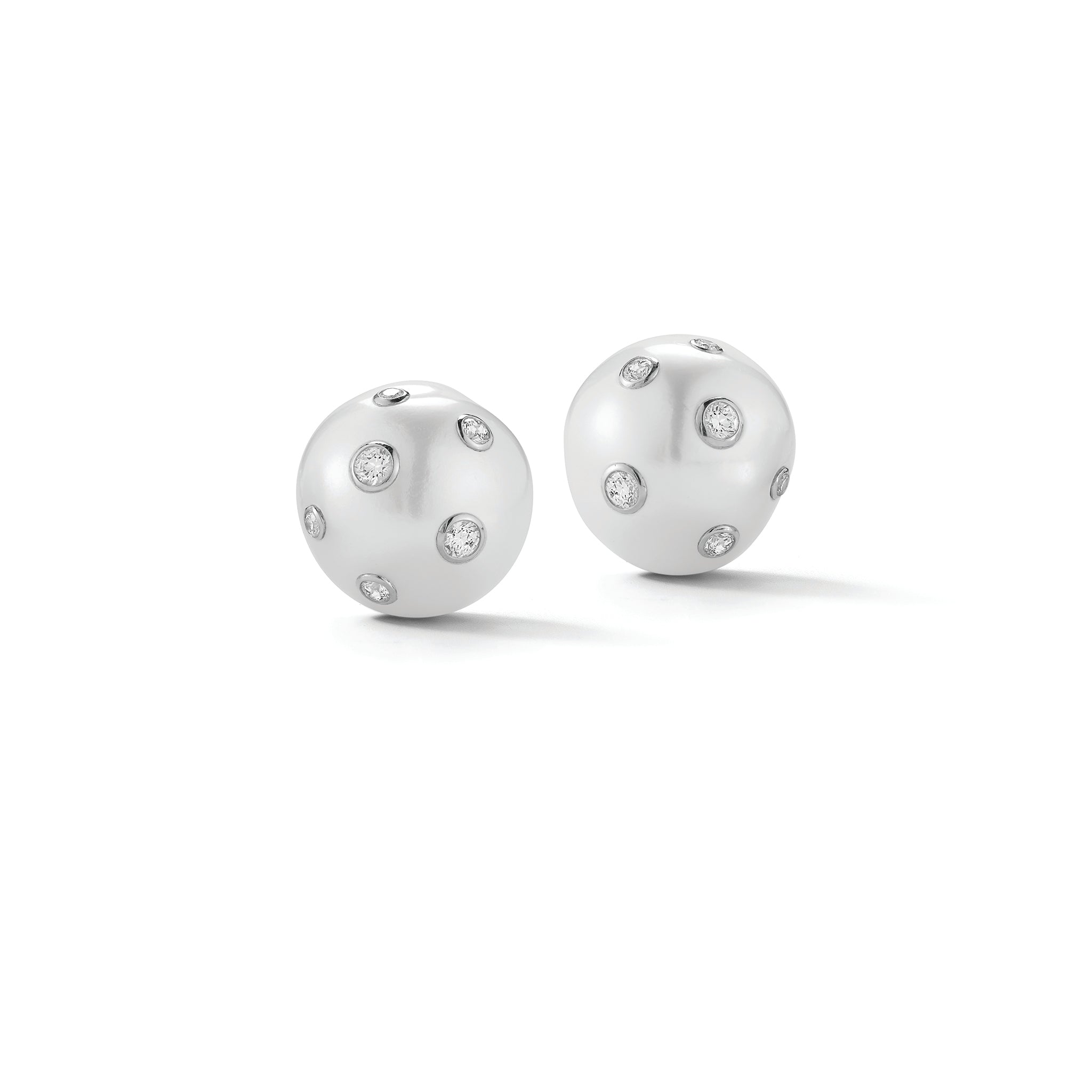 Pearl Earrings with Diamond White Gold