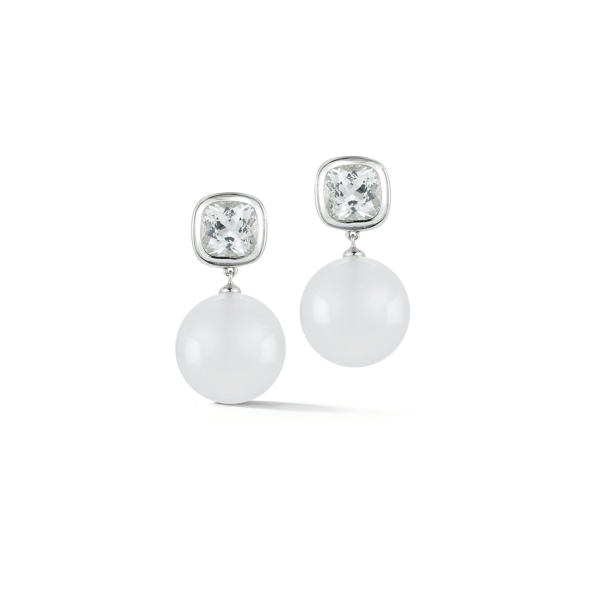 Soho Earring in White topaz and White Quartz