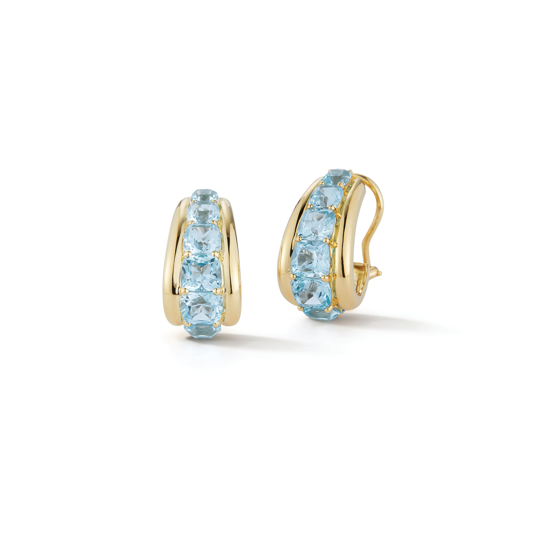 Madison Hoop Earrings in Blue Topaz