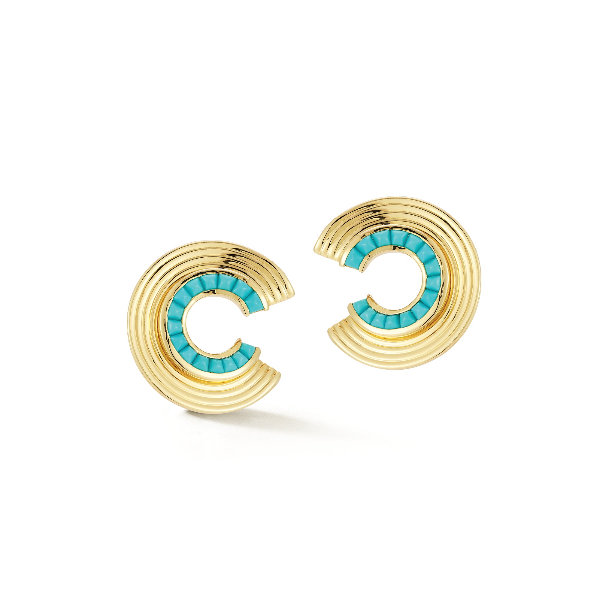 Disc Earrings in Turquoise