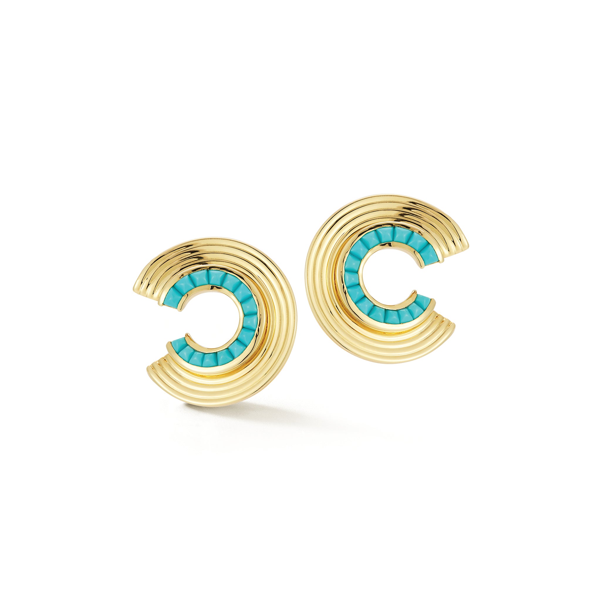 Disc Earrings in Turquoise