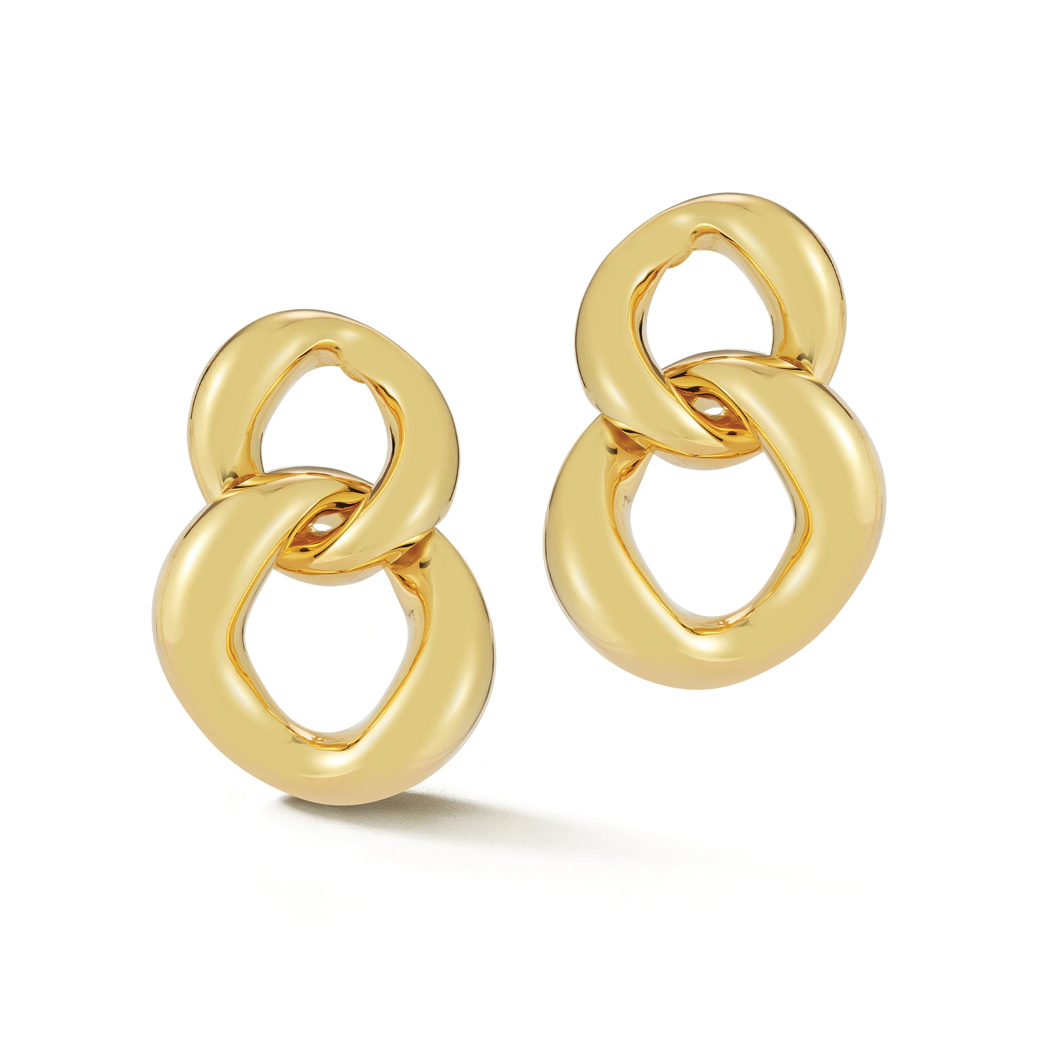 Double Drop Link Earrings in Gold