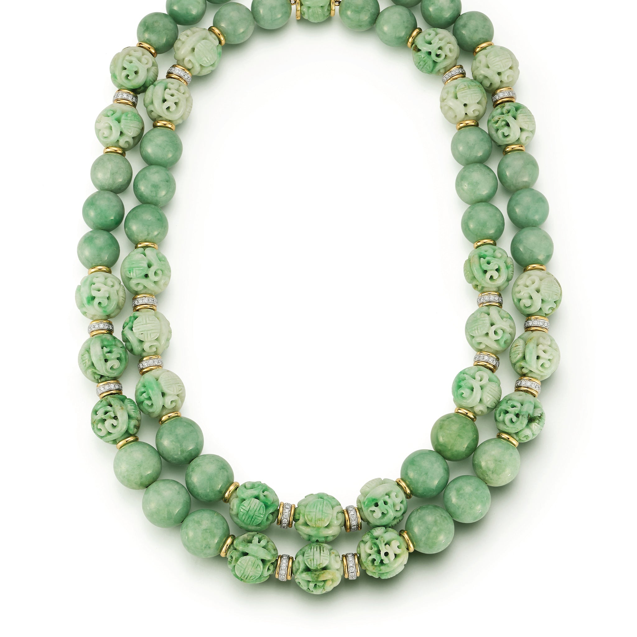 Canton Necklaces in Jade & Diamond