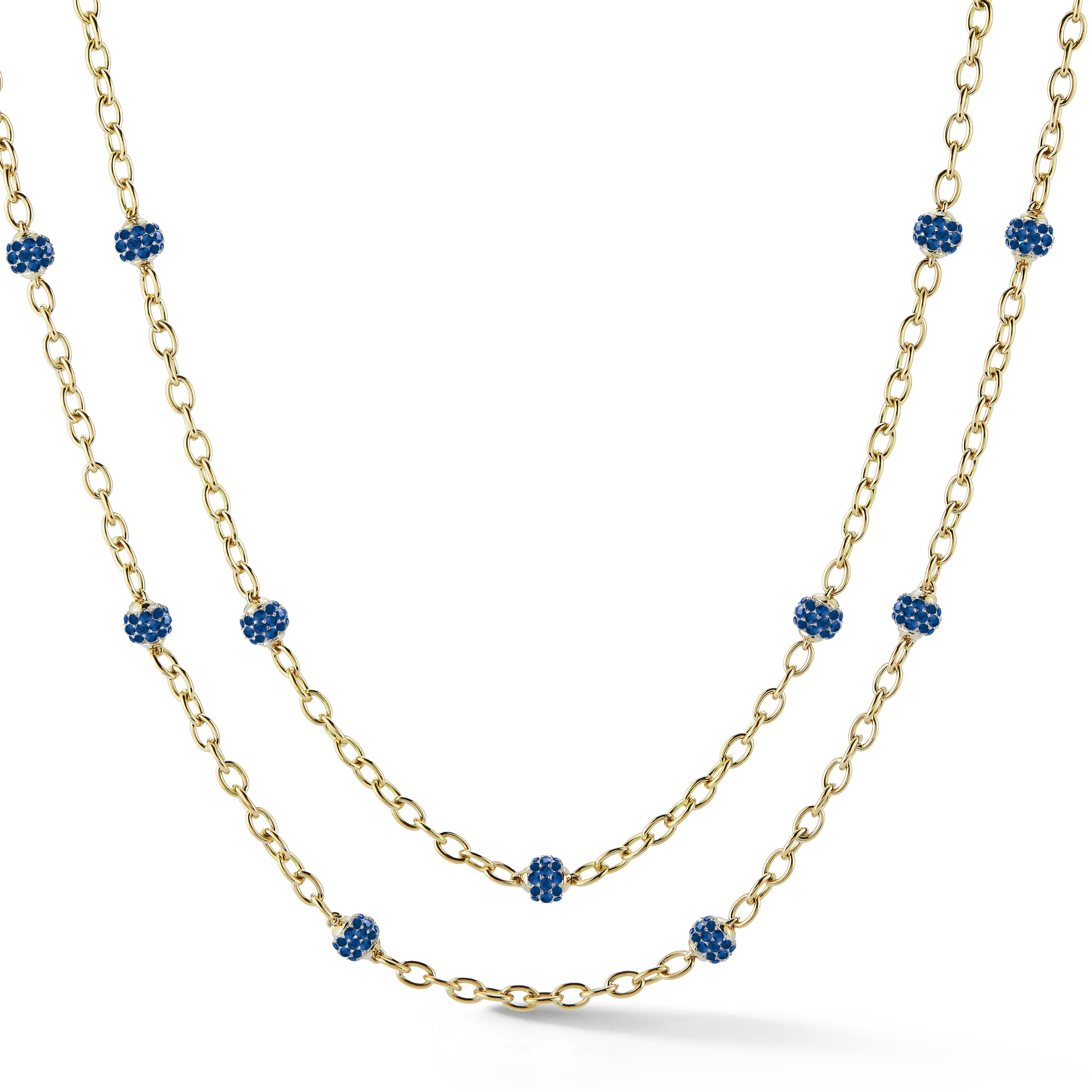 14k Yellow Gold Princess Cut Diamond And Marquise Blue Sapphire Necklace  #106696 - Seattle Bellevue | Joseph Jewelry