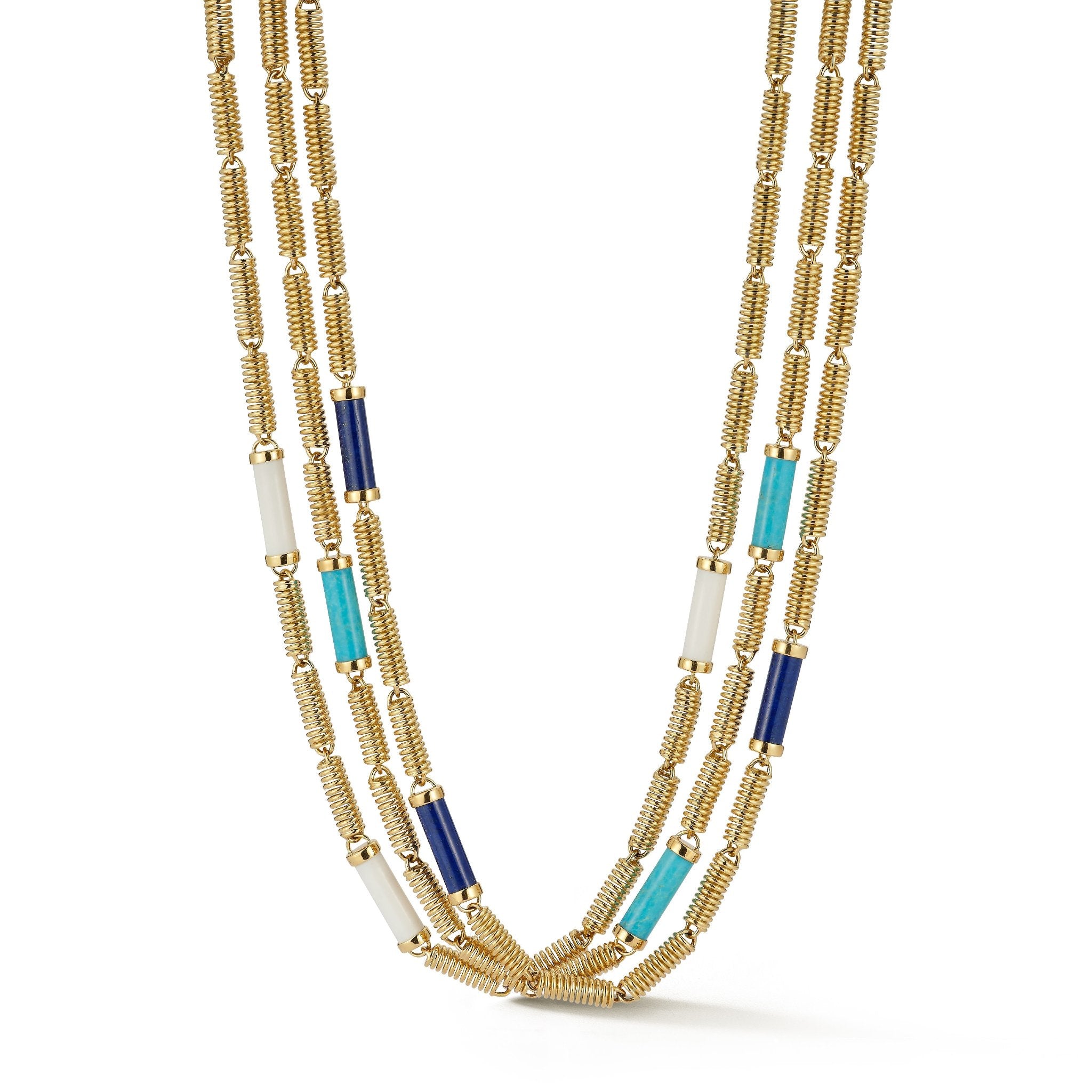 verona chains white ceramic turquoise lapis yellow gold