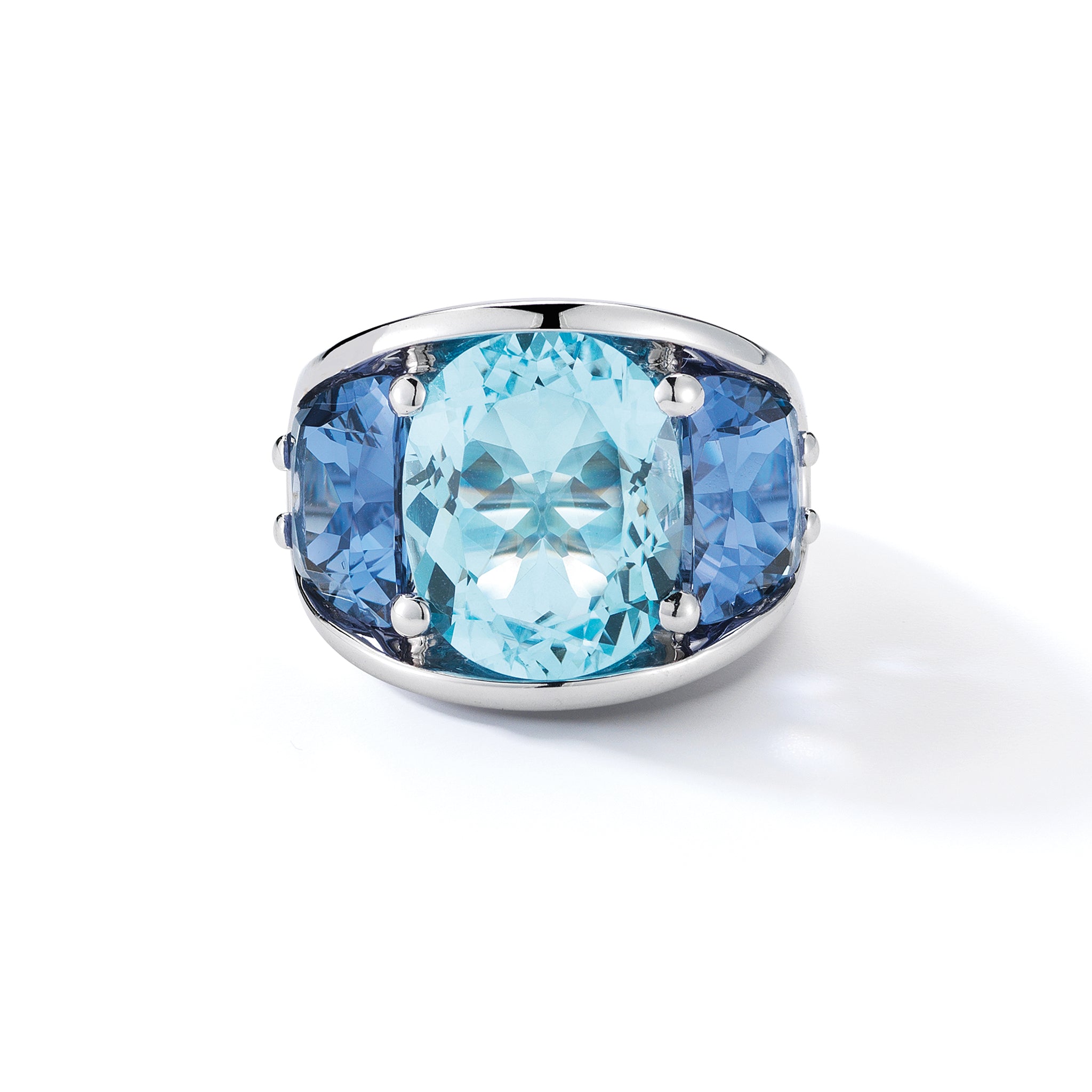 485 ring white gold blue topaz lolite 