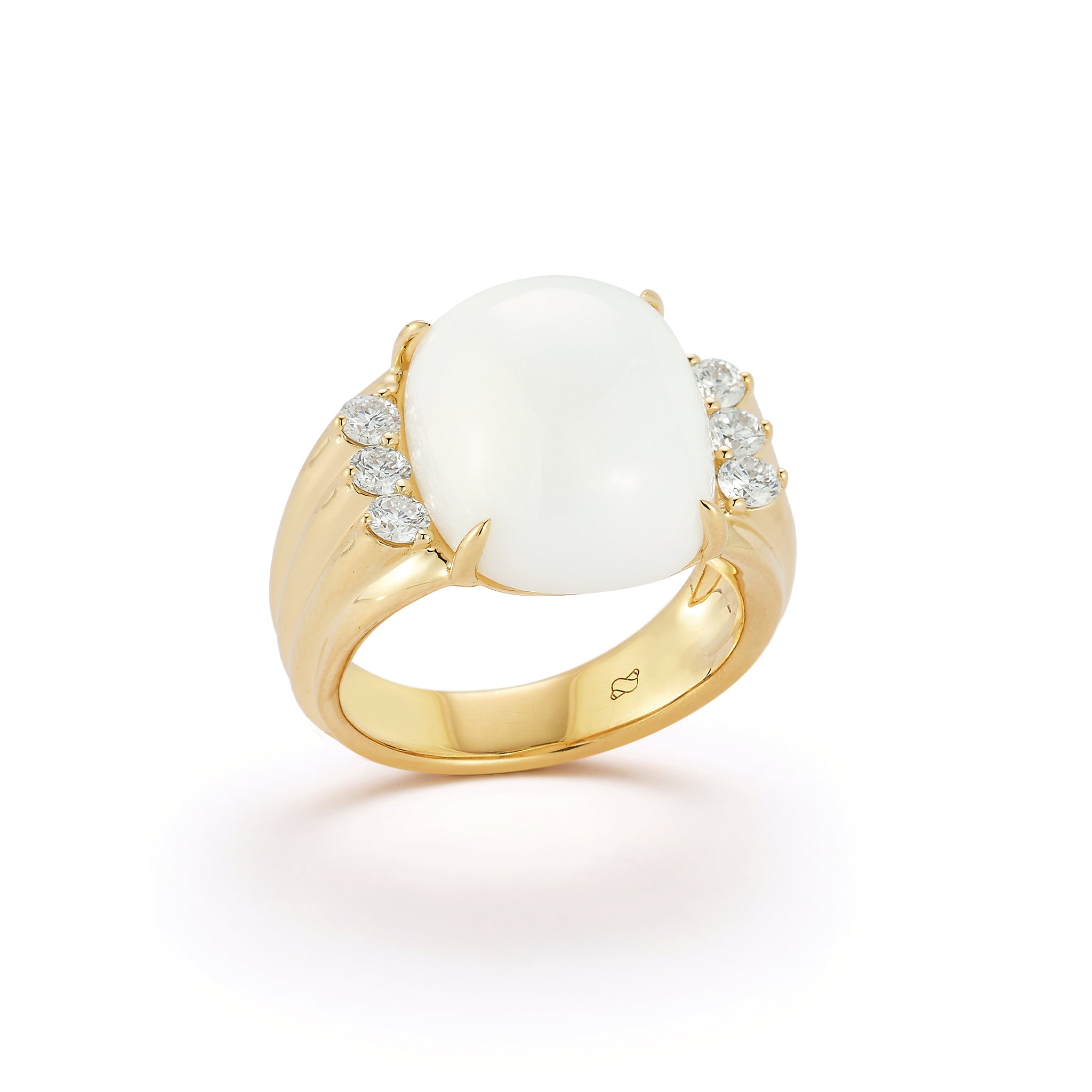 Column Ring in White Ceramic