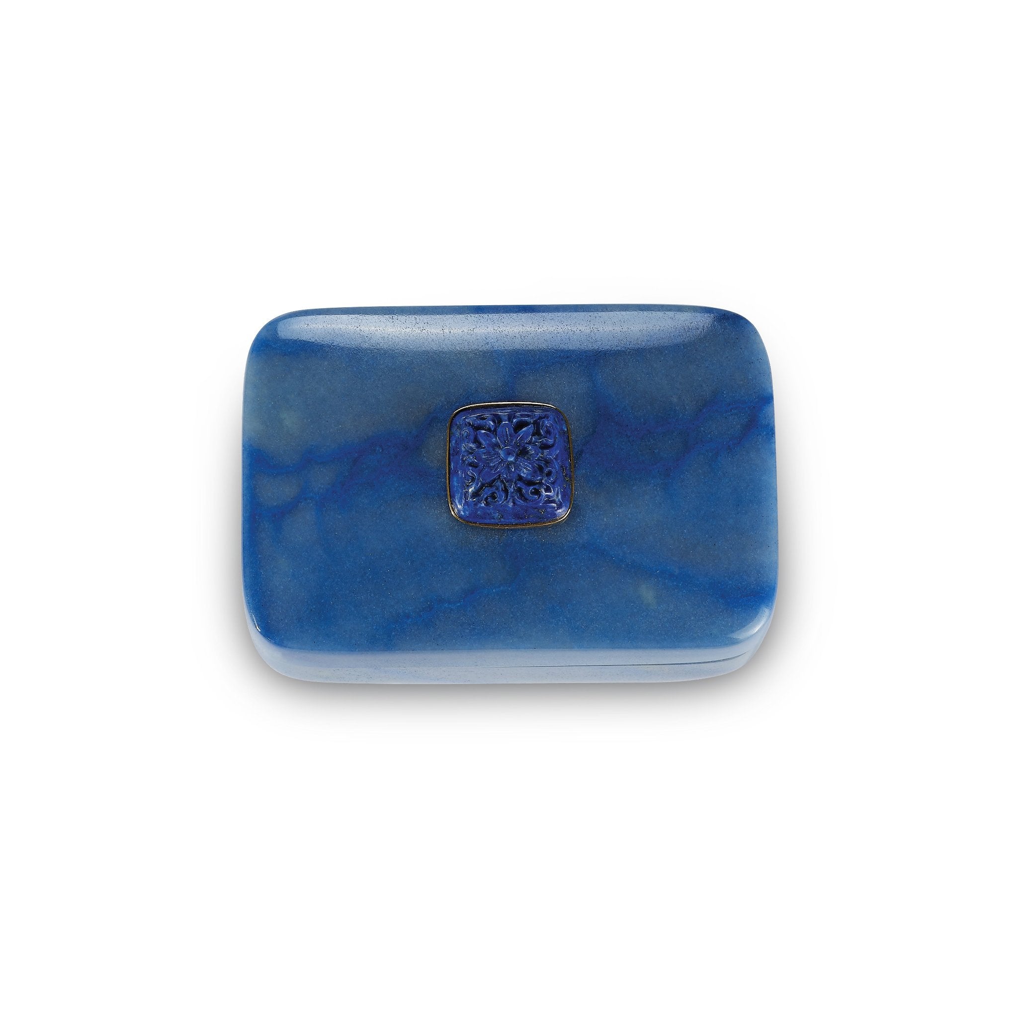 Small Blue Aventurine Box with Lapis