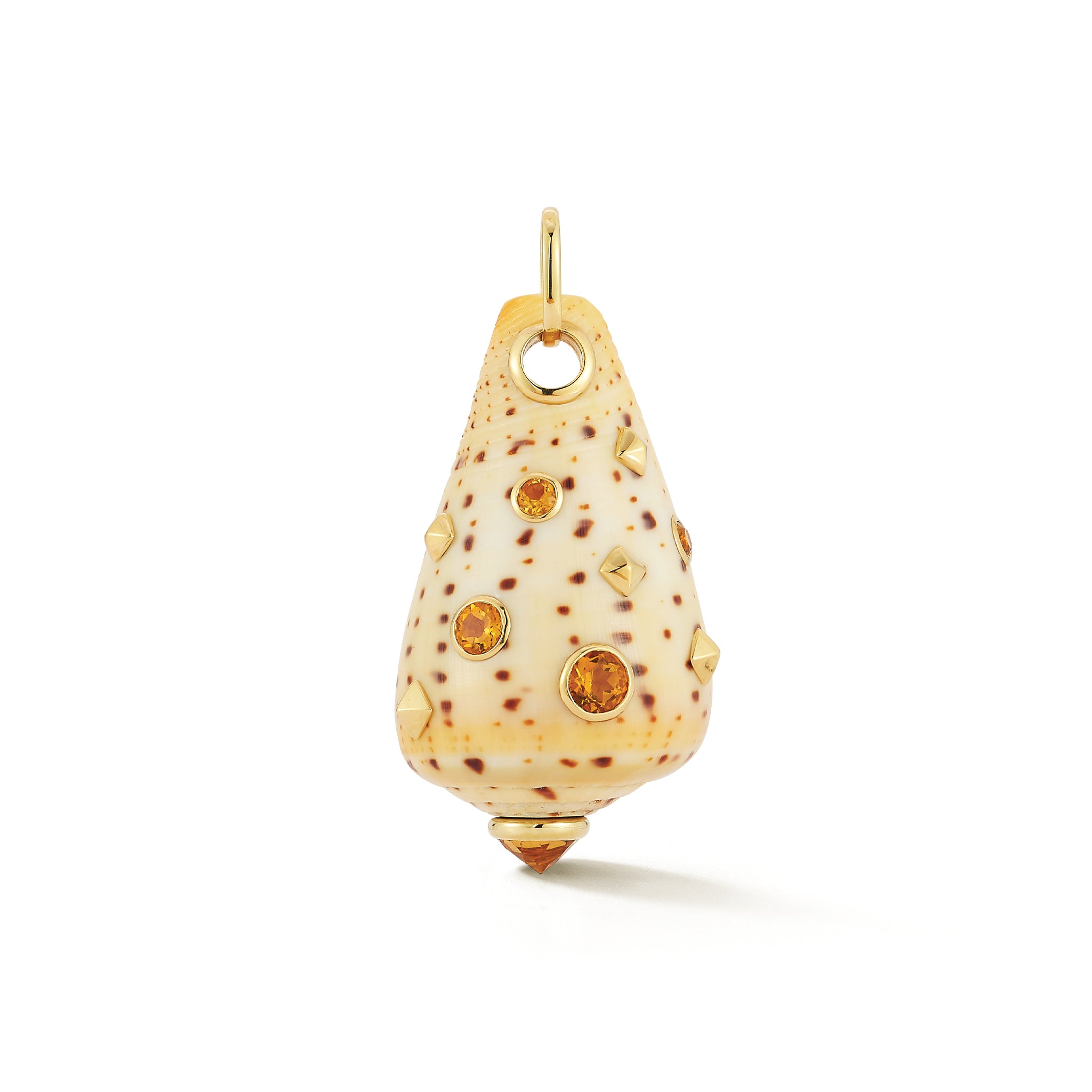 Conus Shell Pendant with Citrine