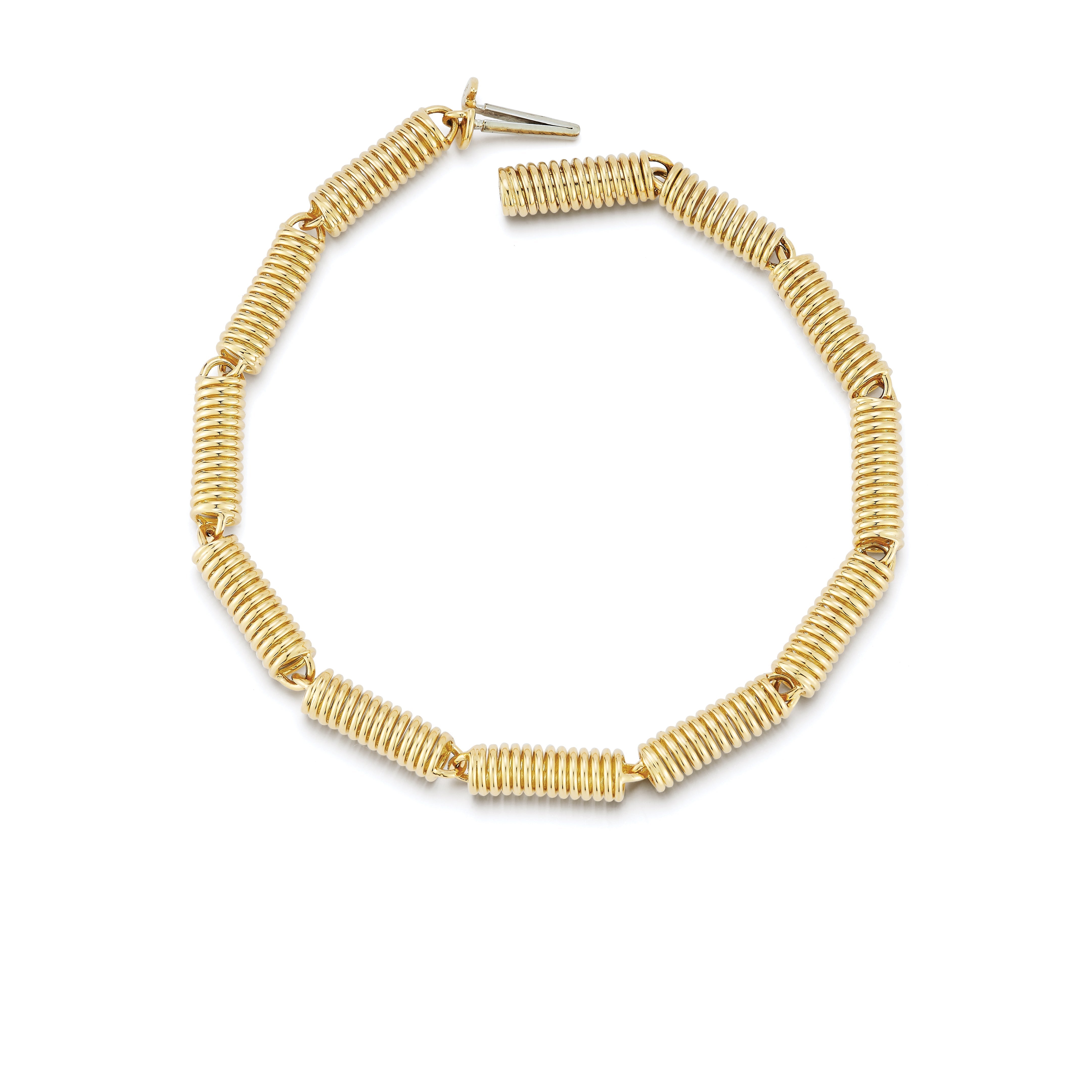 Small Yellow Gold Verona Bracelet Open