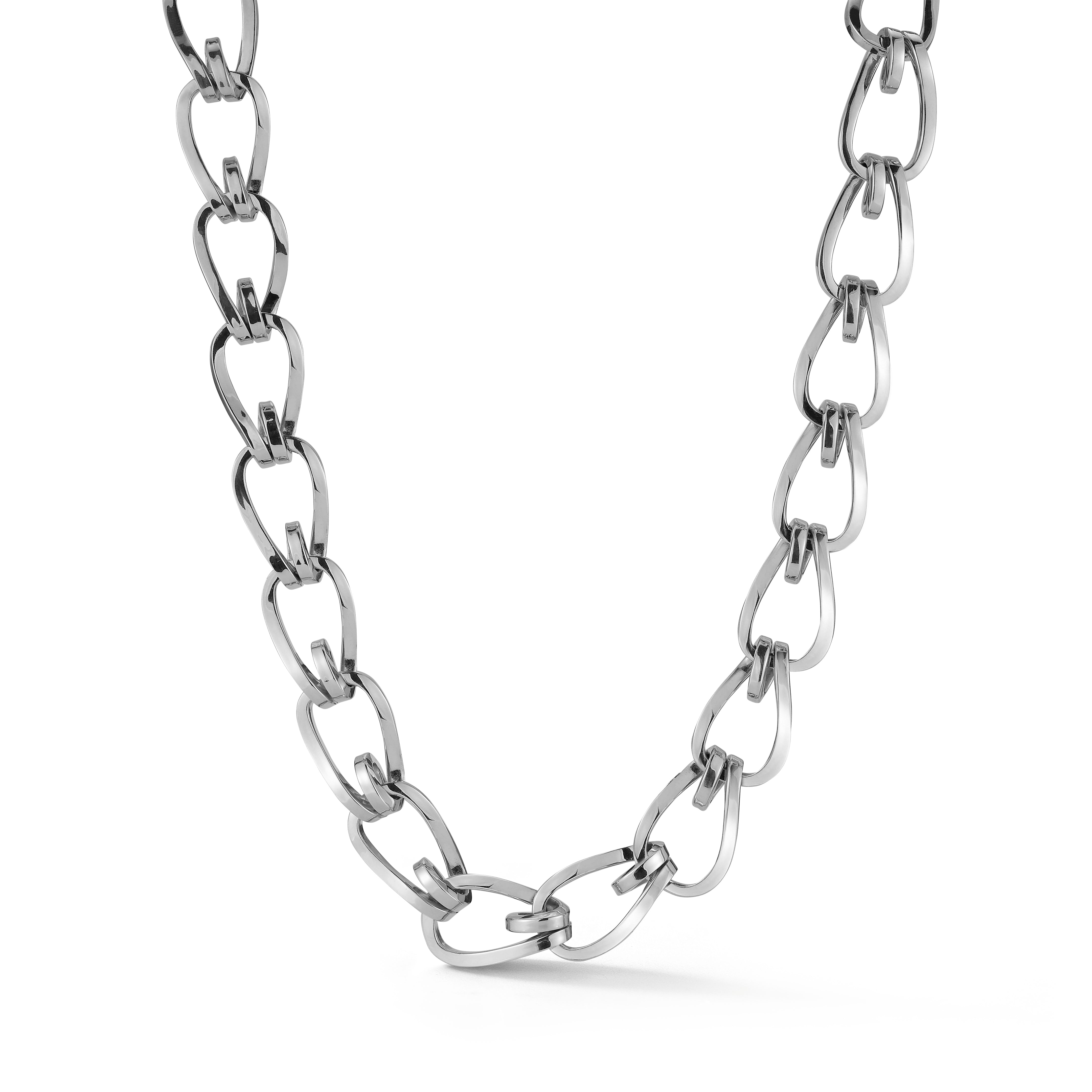 Large Daytona Chain Necklace in White Gold