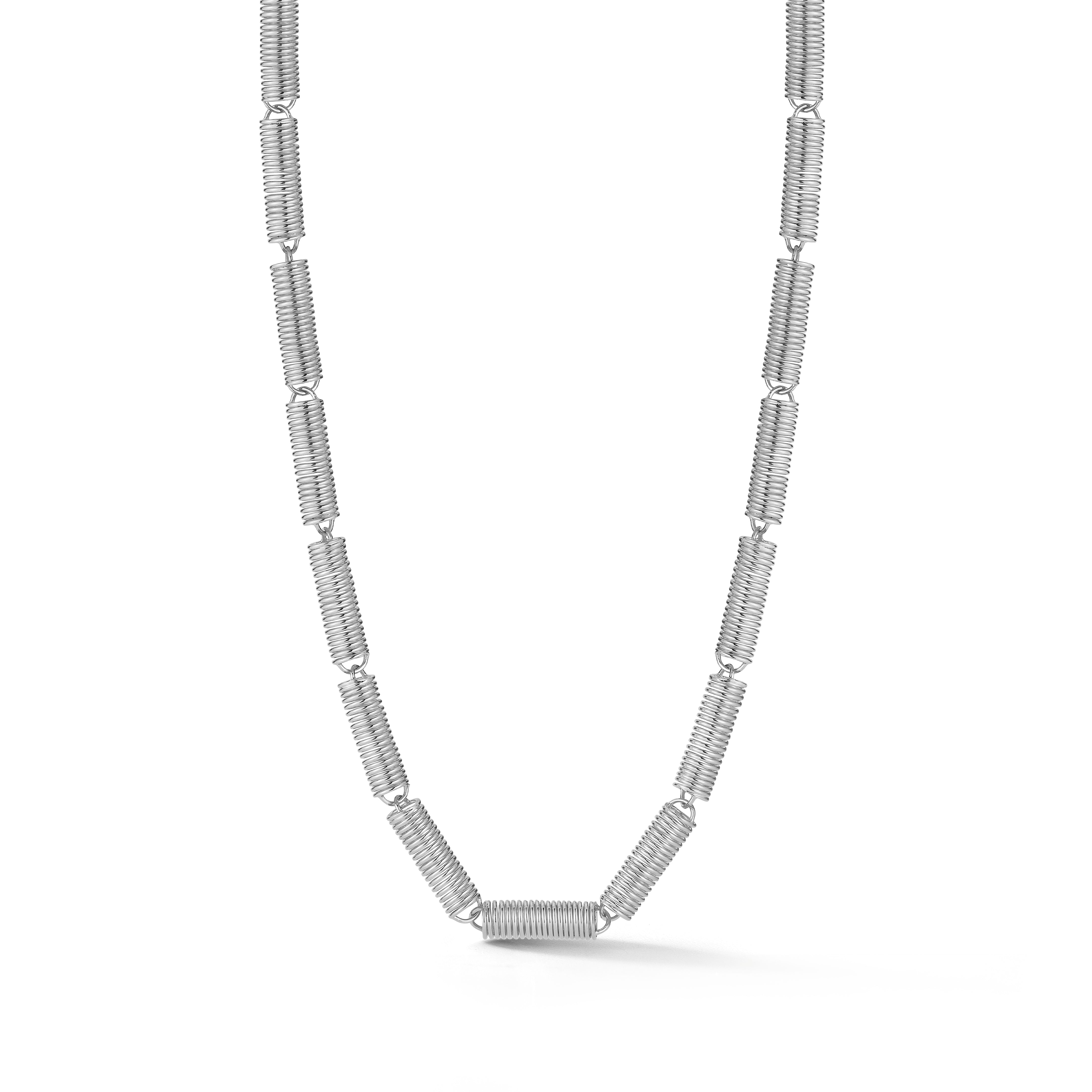 Large White Gold Verona Coil Chain Necklace