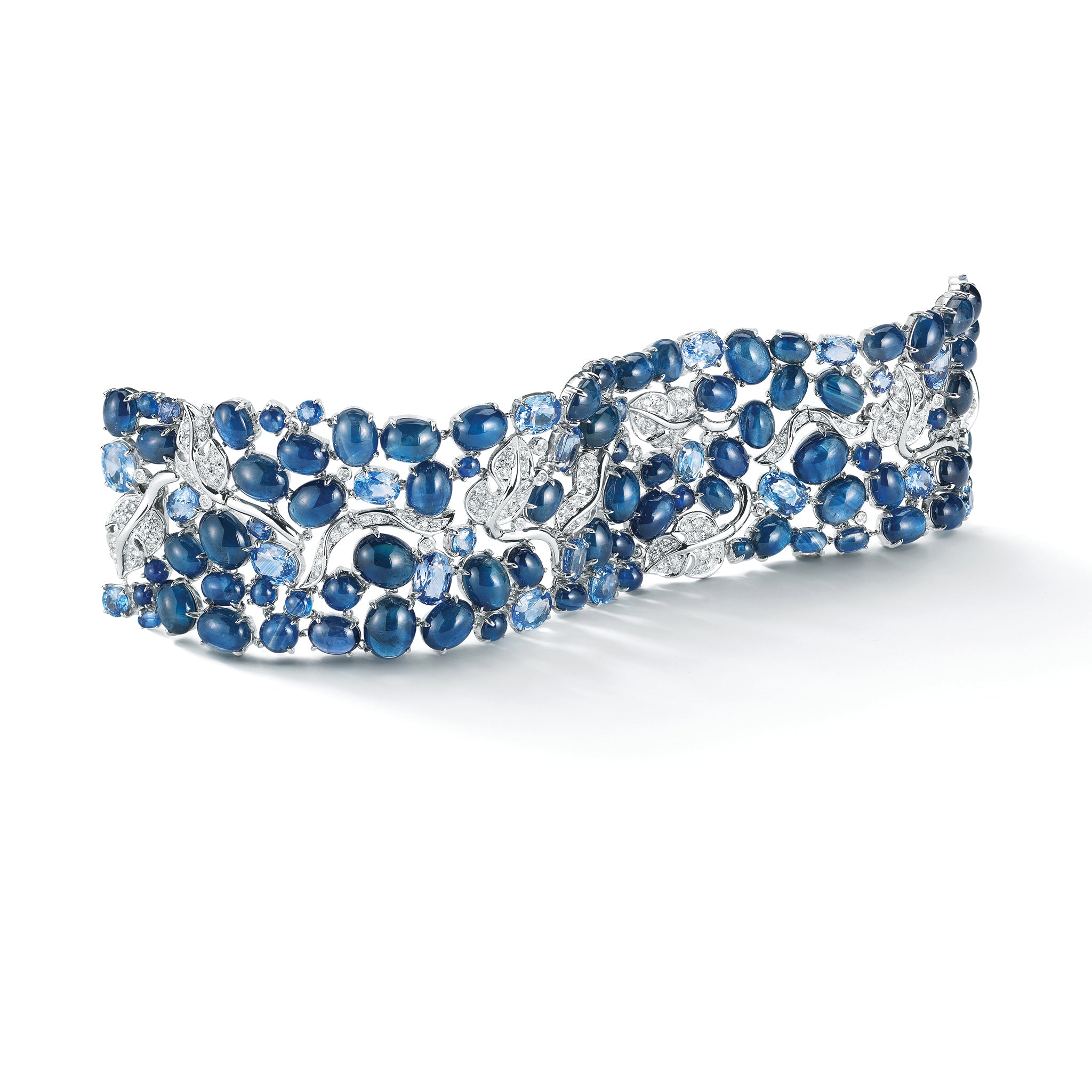 Vine Bracelet in Sapphire Blue Topaz and Diamond