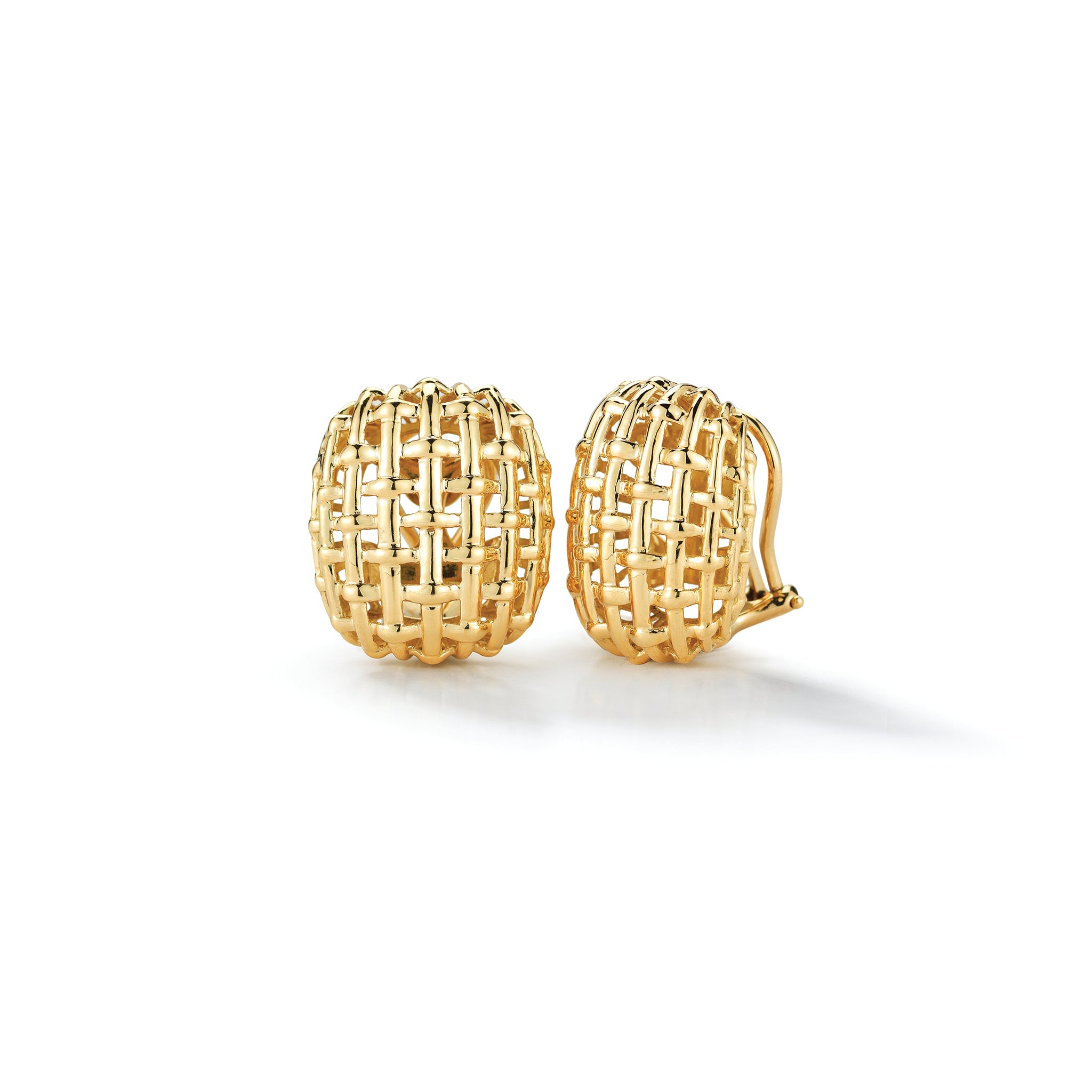 Nantucket Lightship Cushion Earrings in Yellow Gold