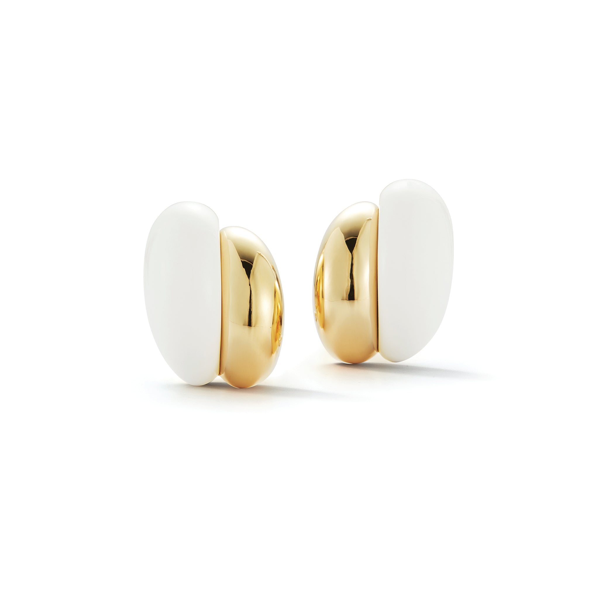 Silhouette Earrings in White Ceramic