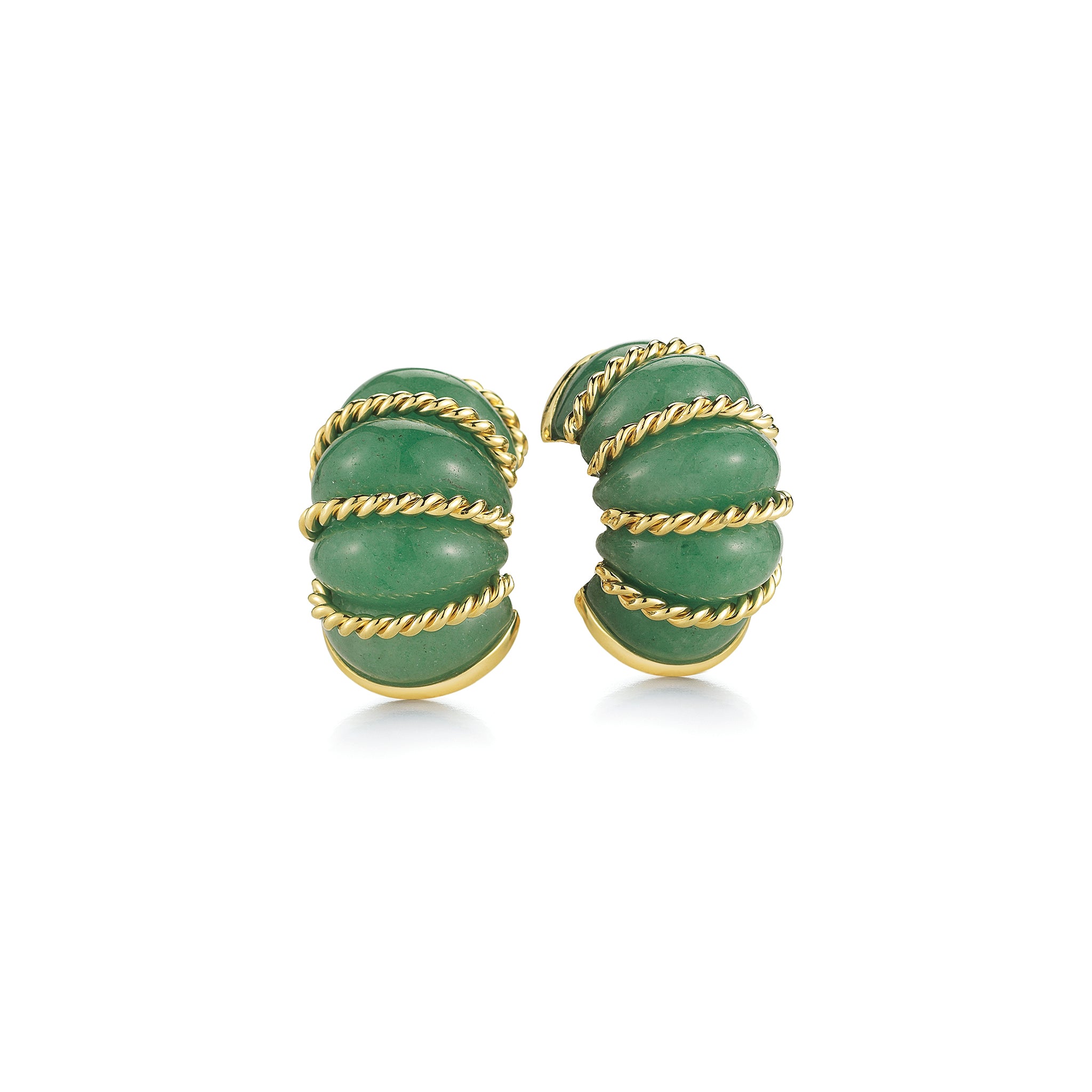 Shrimp Earrings in Aventurine