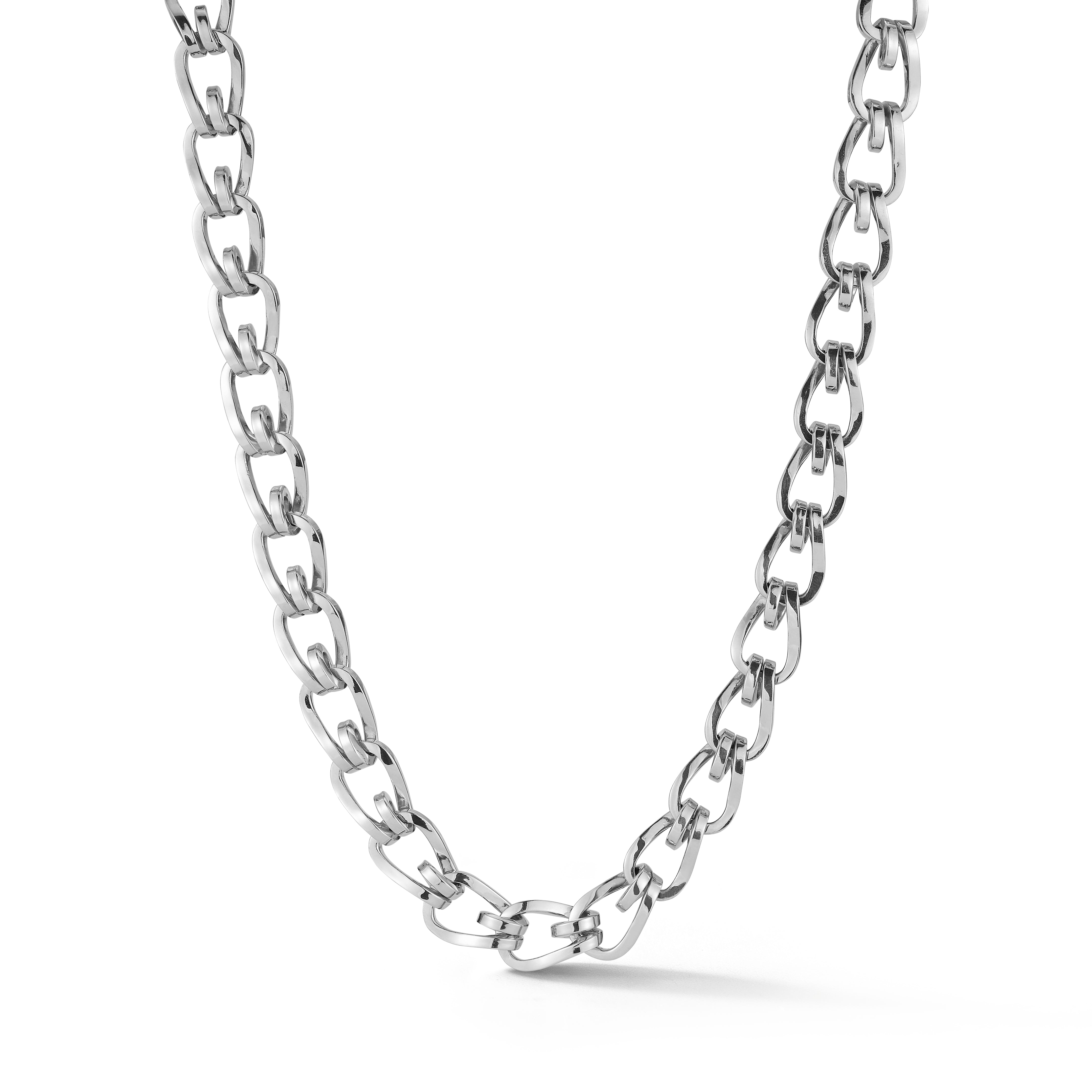 Small Daytona Chain Necklace in White Gold