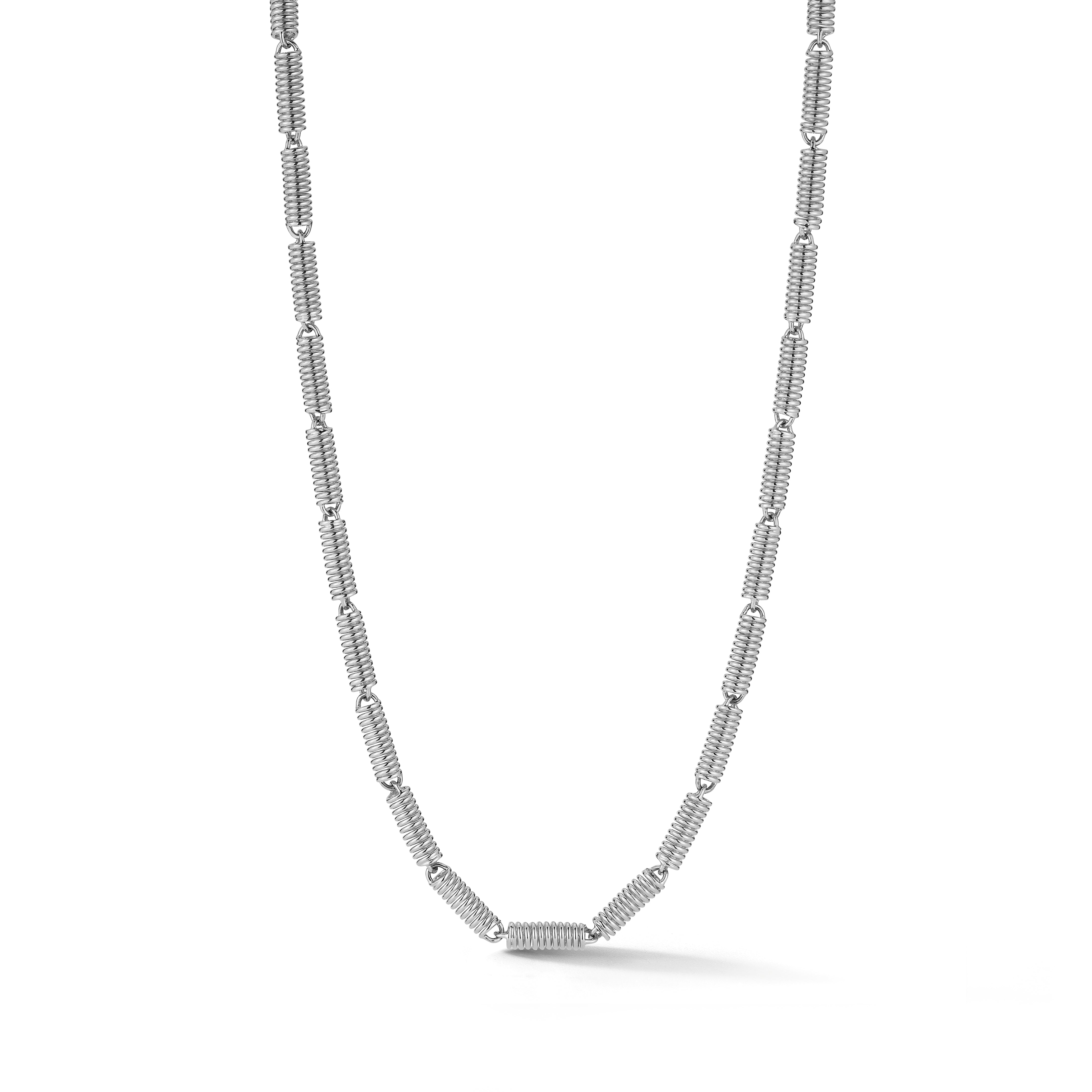 Small White Gold Verona Coil Chain Necklace