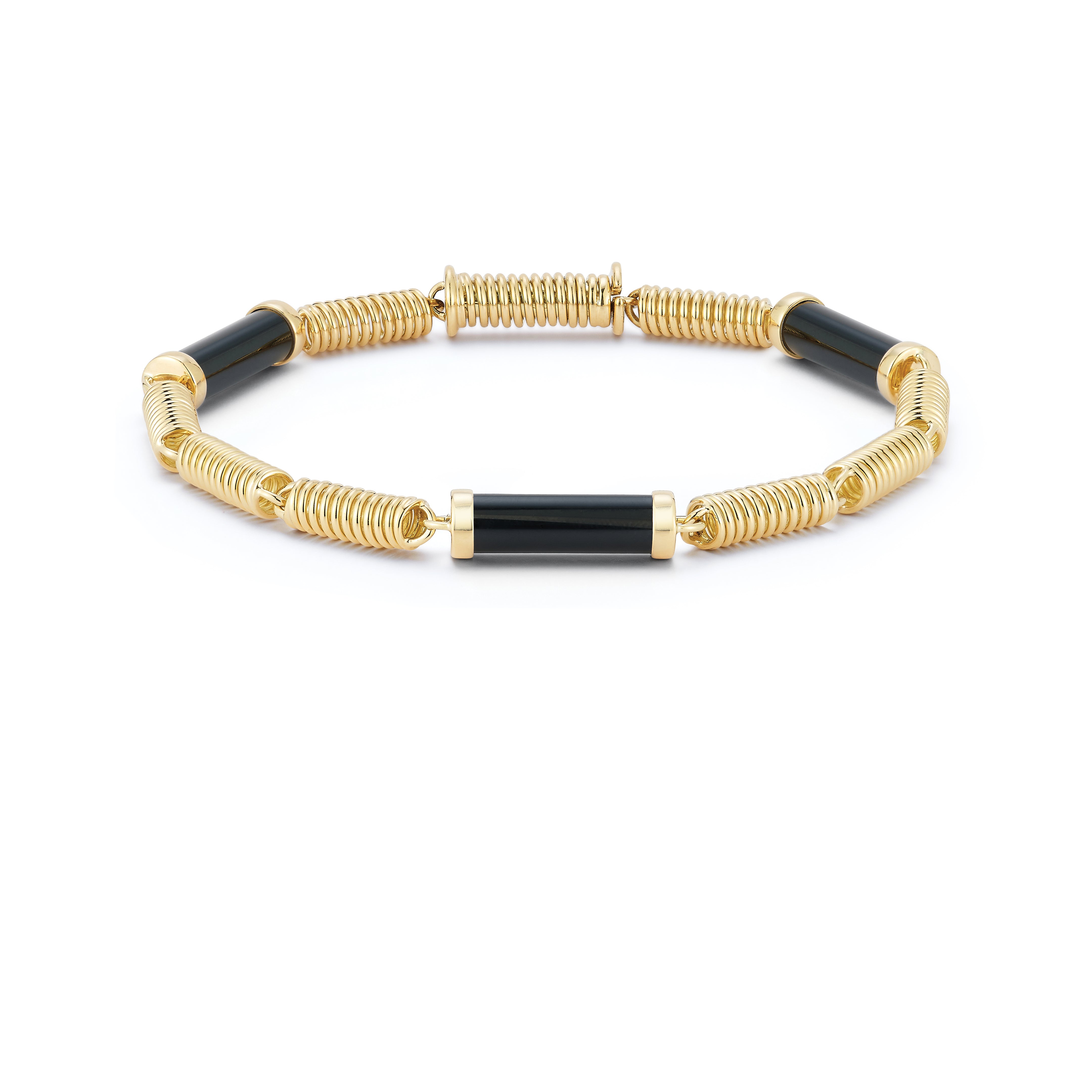 Small Black Onyx Verona Yellow Gold Bracelet