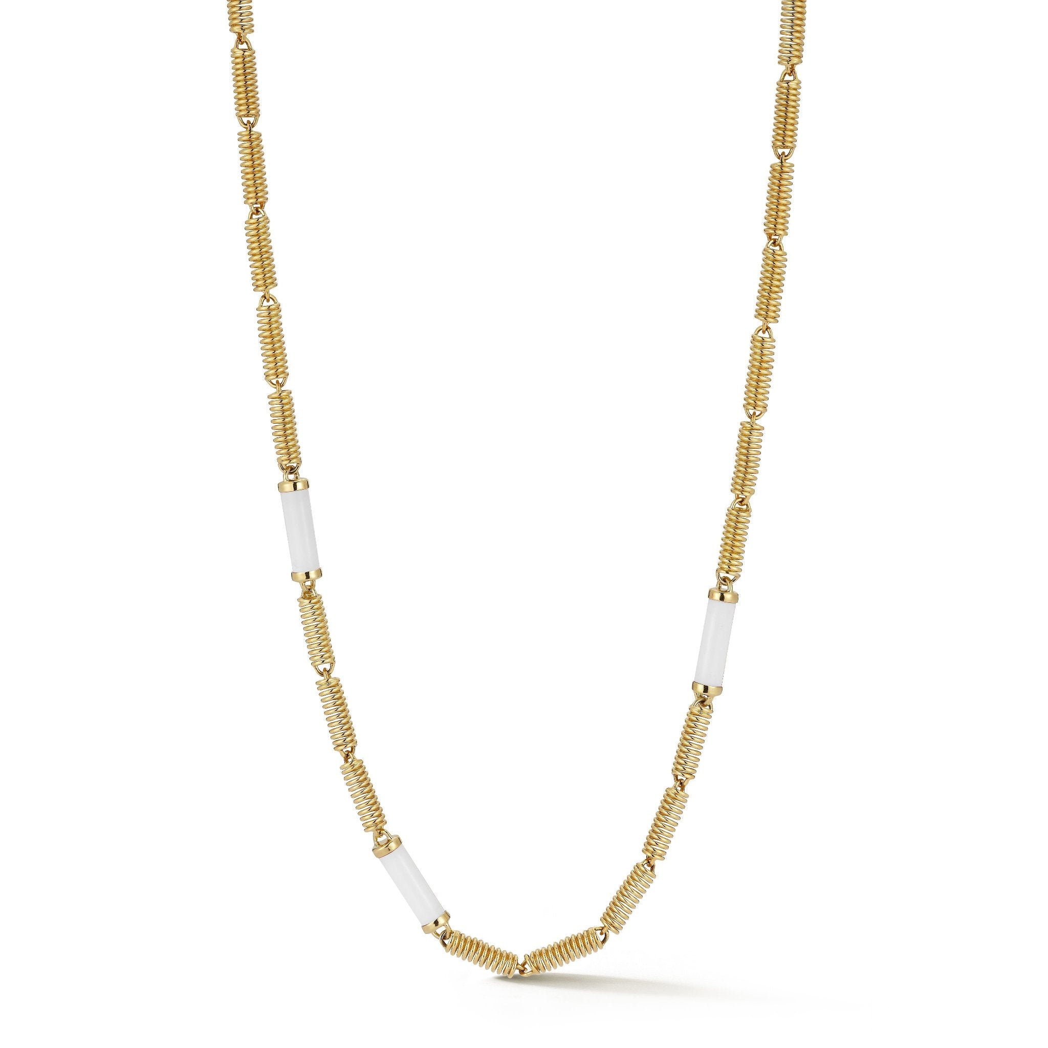 verona chain white ceramic yellow gold