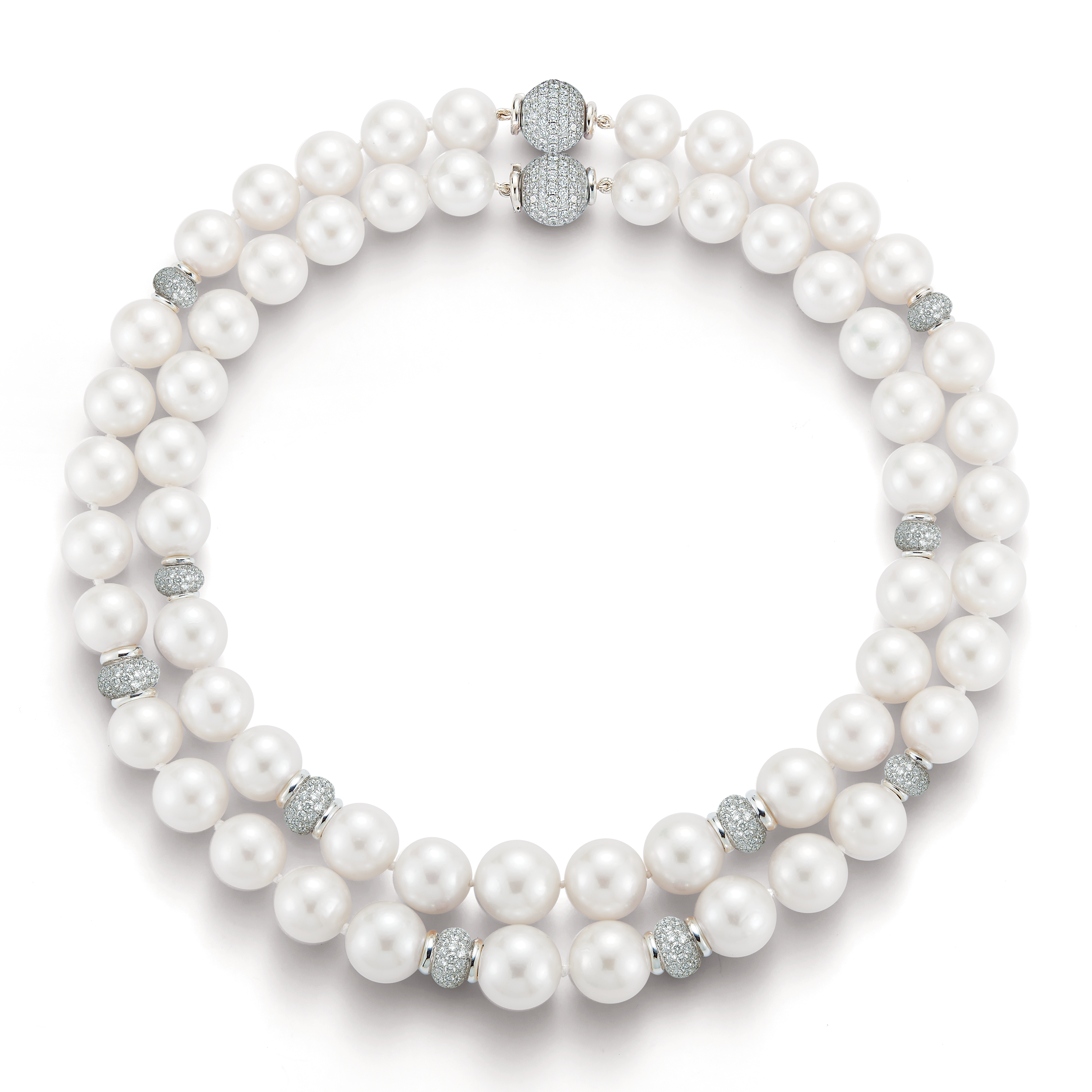 Juno Pearl Necklaces with Pave Diamond