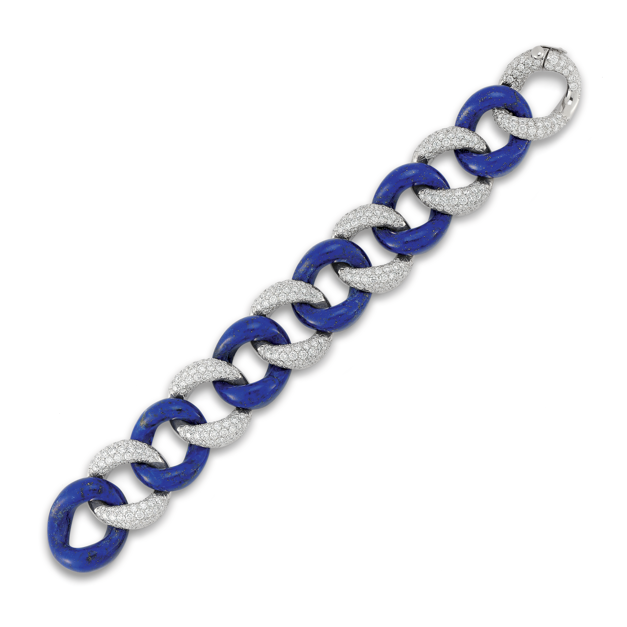 Medium Diamond and Lapis Link Bracelet