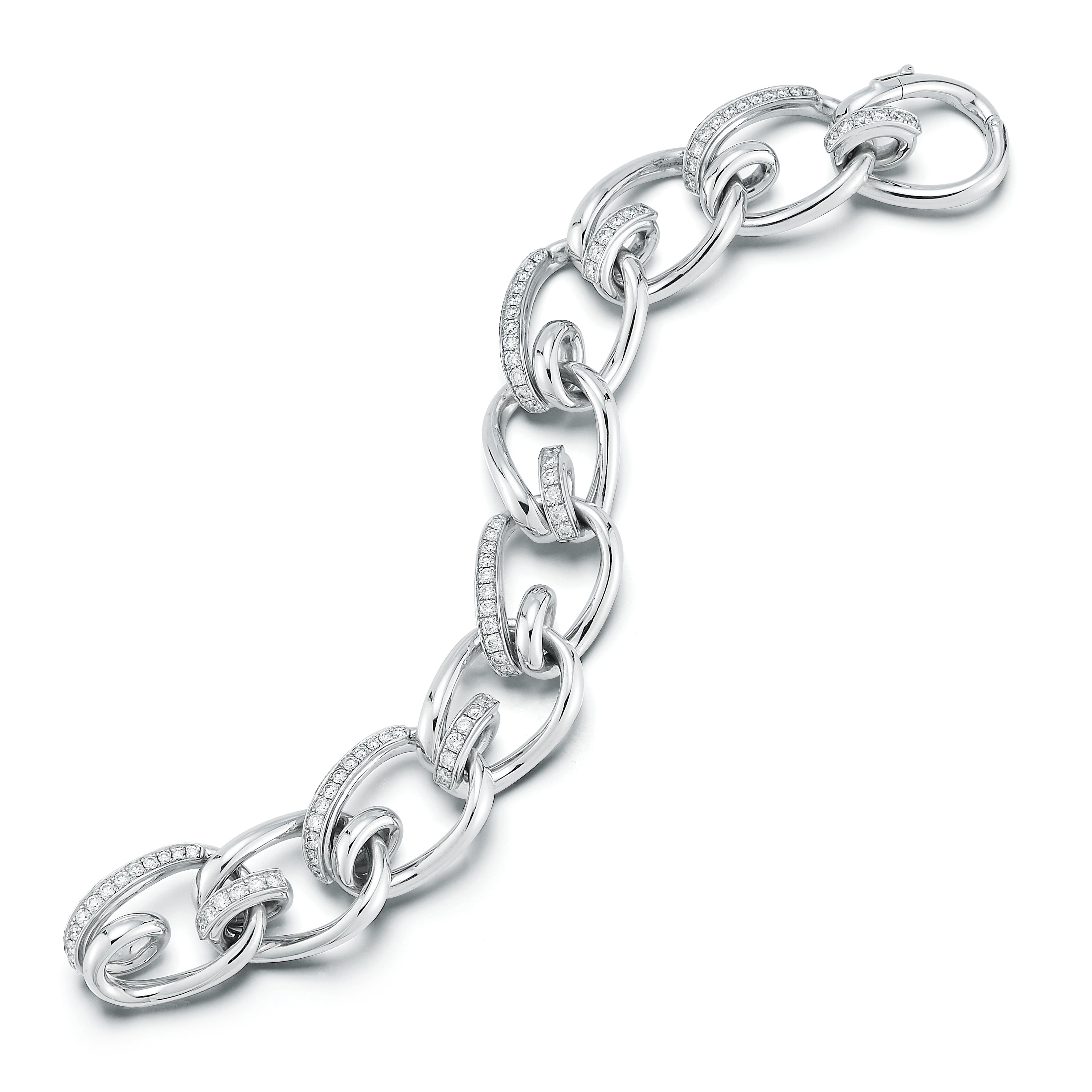 Medium Mousetrap Bracelet with Diamonds