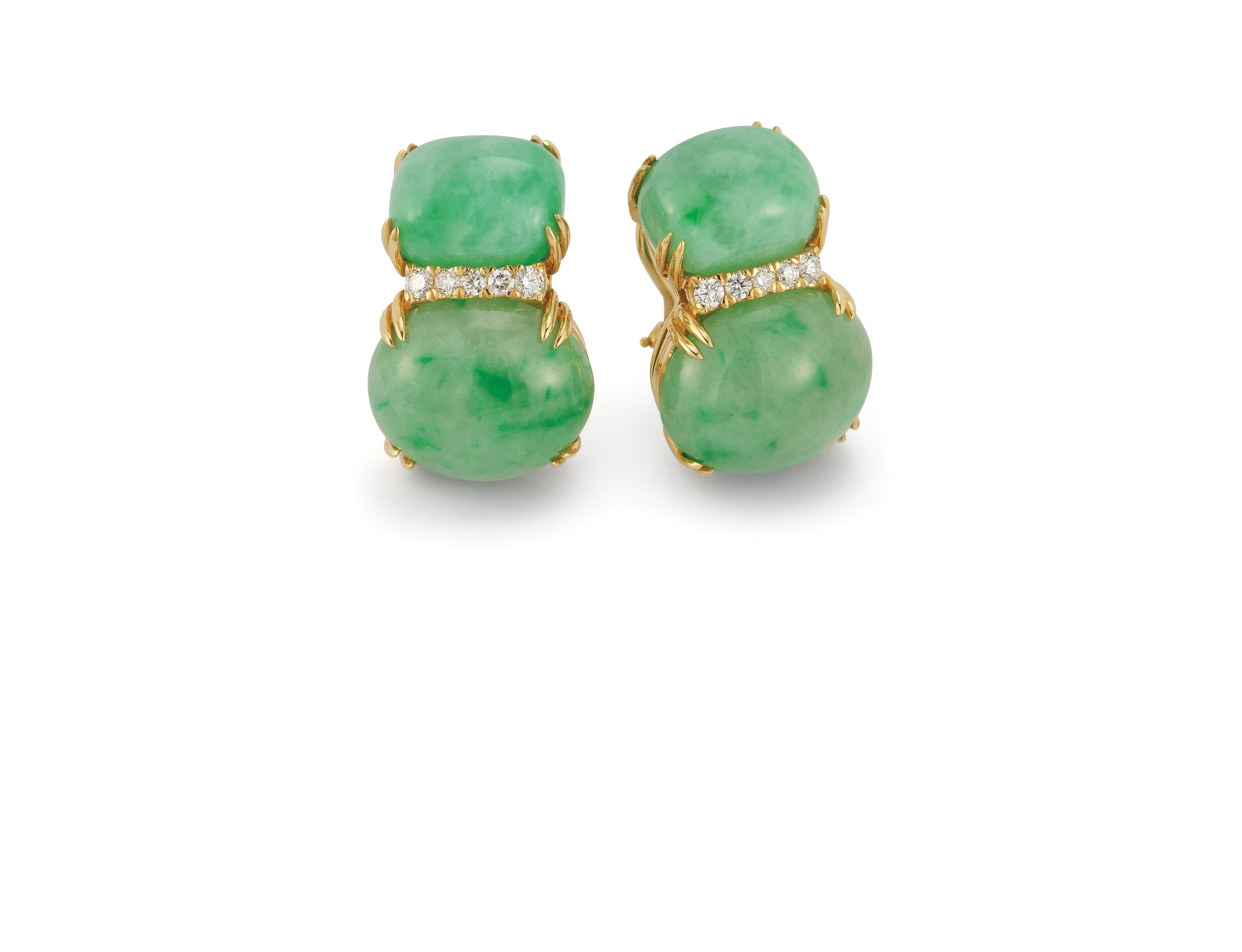 Double Cab Earrings in Jade