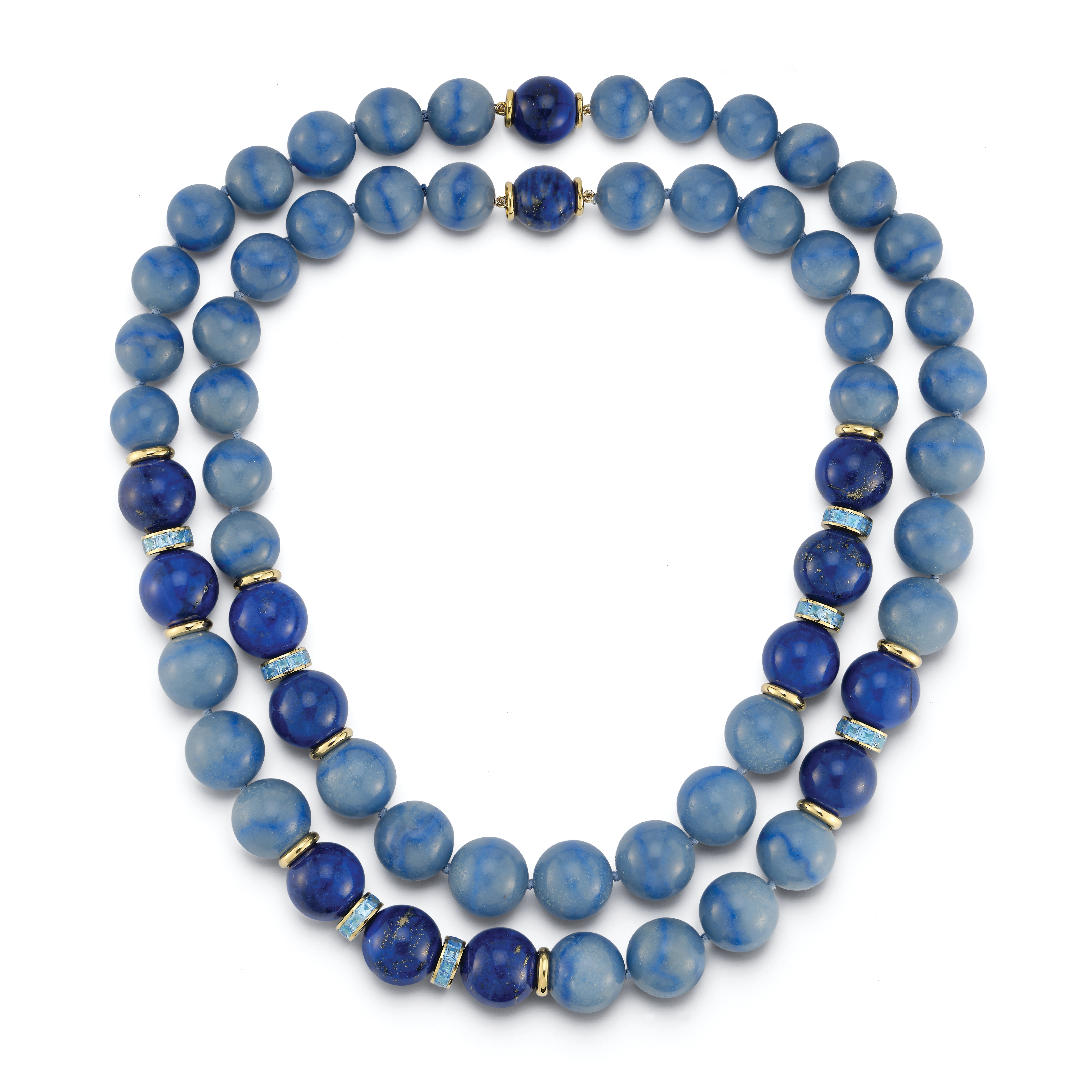 Juno Necklaces in Blue Aventurine, Lapis & Blue Topaz