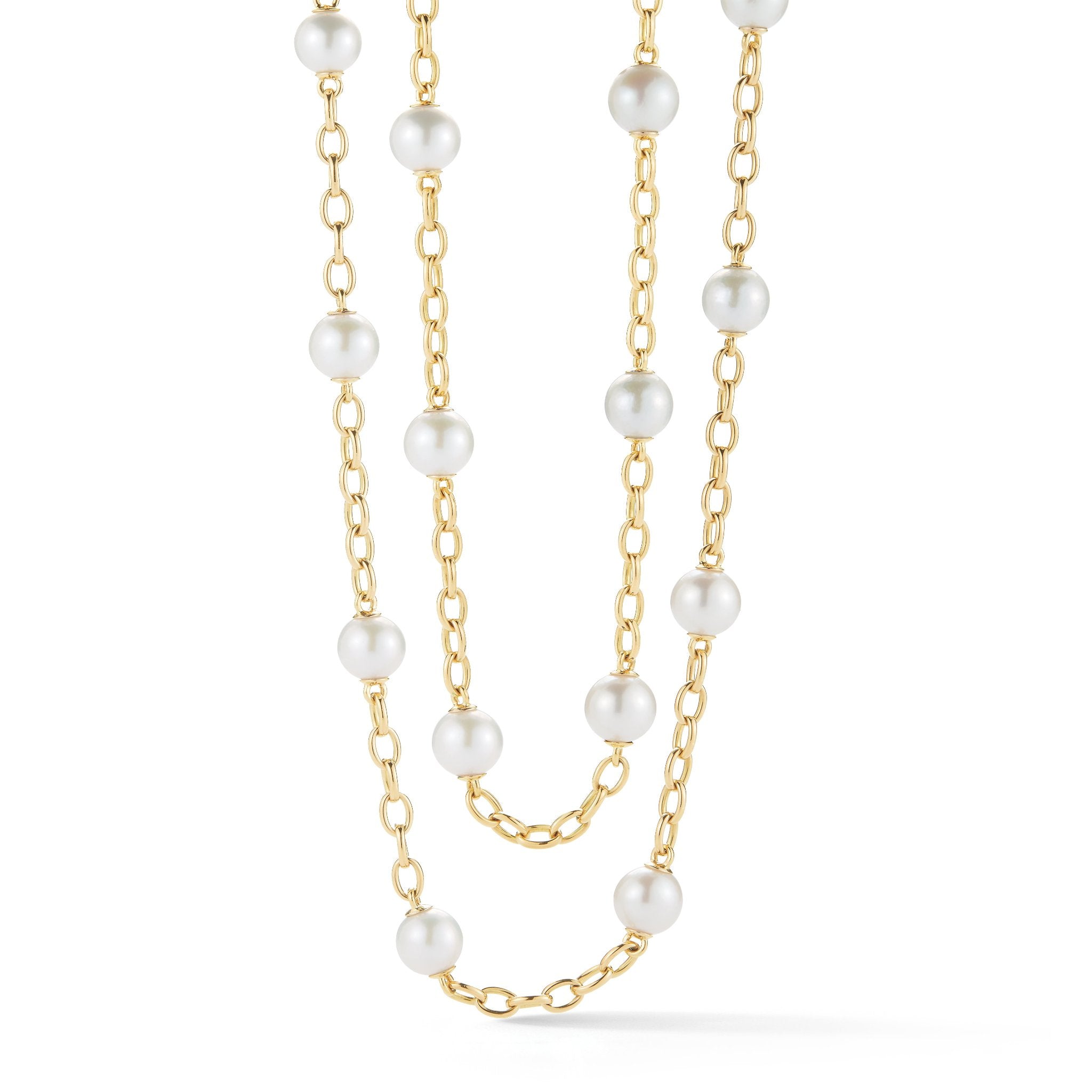 large astro necklaces pearl yellow gold