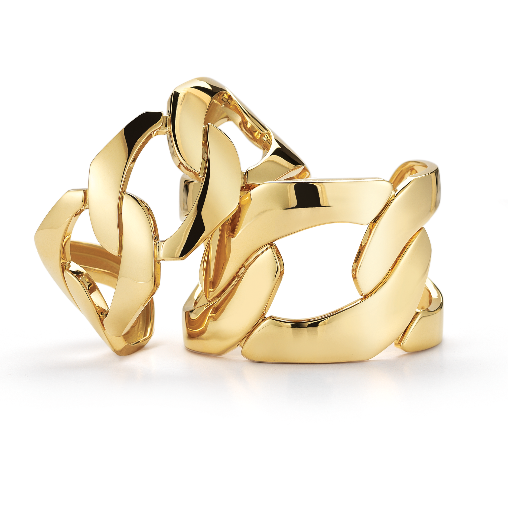 Five and Three Link Cuffs in Yellow Gold