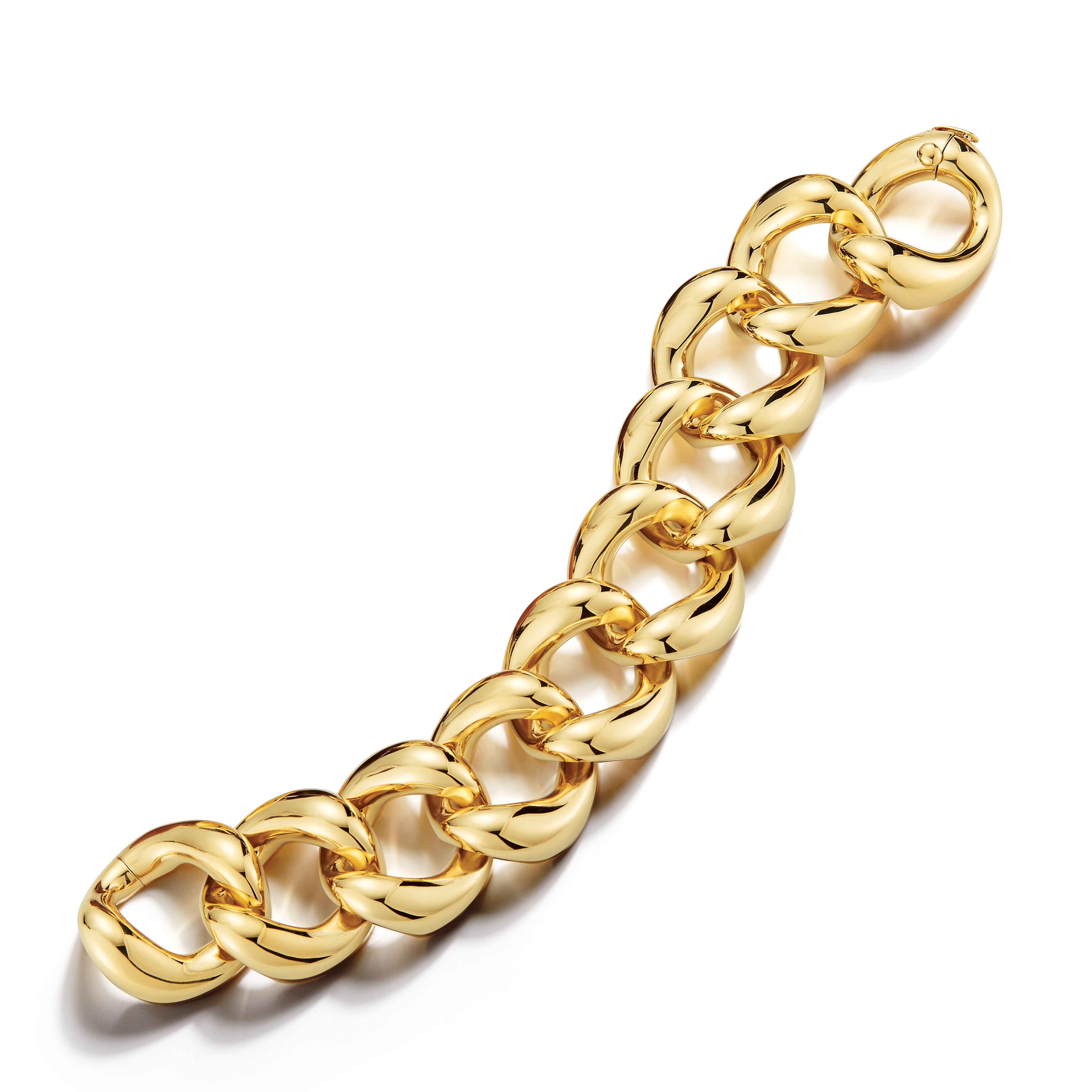 LARGE EMERGING GOLD LINK BRACELET - Pam Fox Jewelry