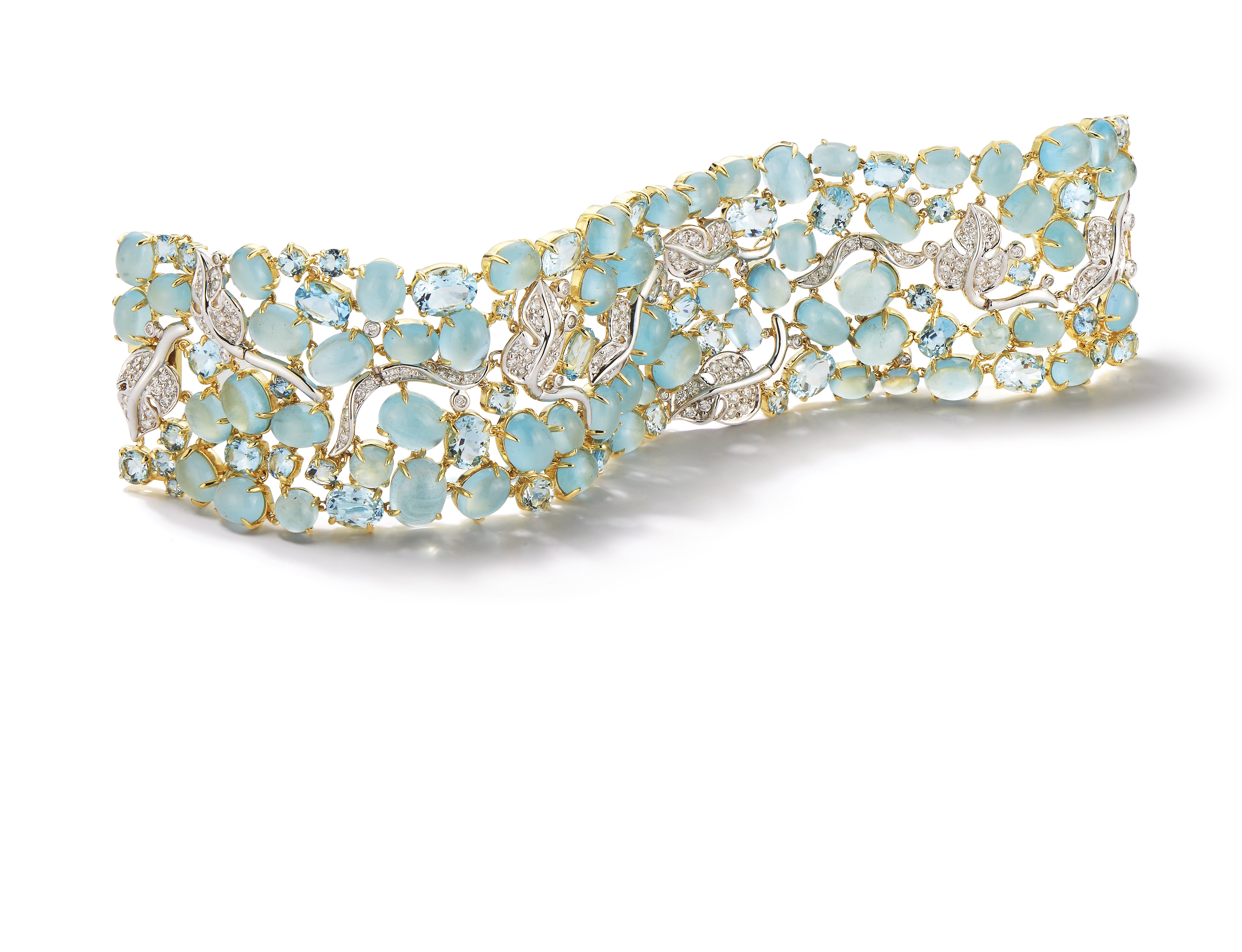 Vine Bracelet in Aquamarine & Diamond