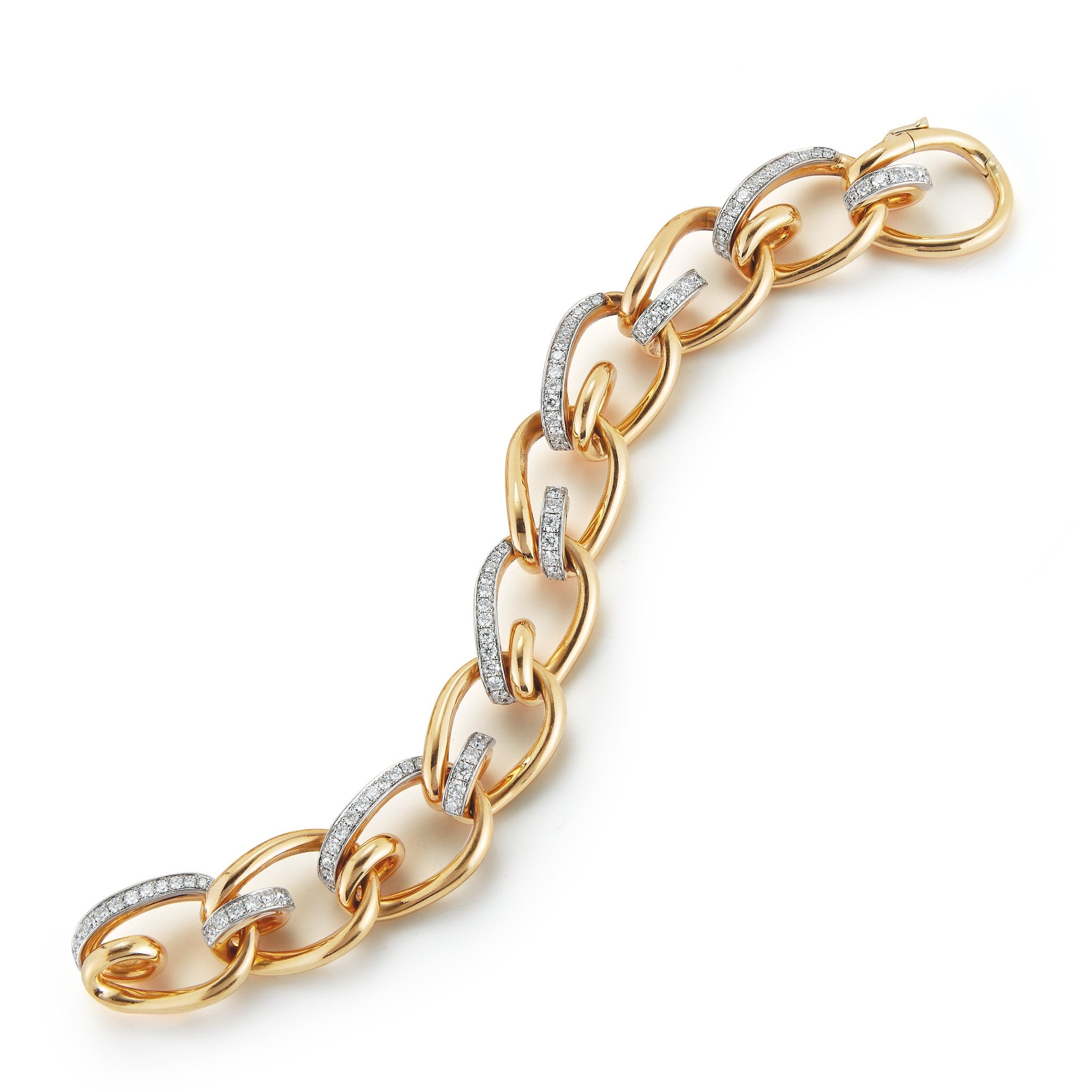 Medium Mousetrap Bracelet with Diamonds 22k yellow gold