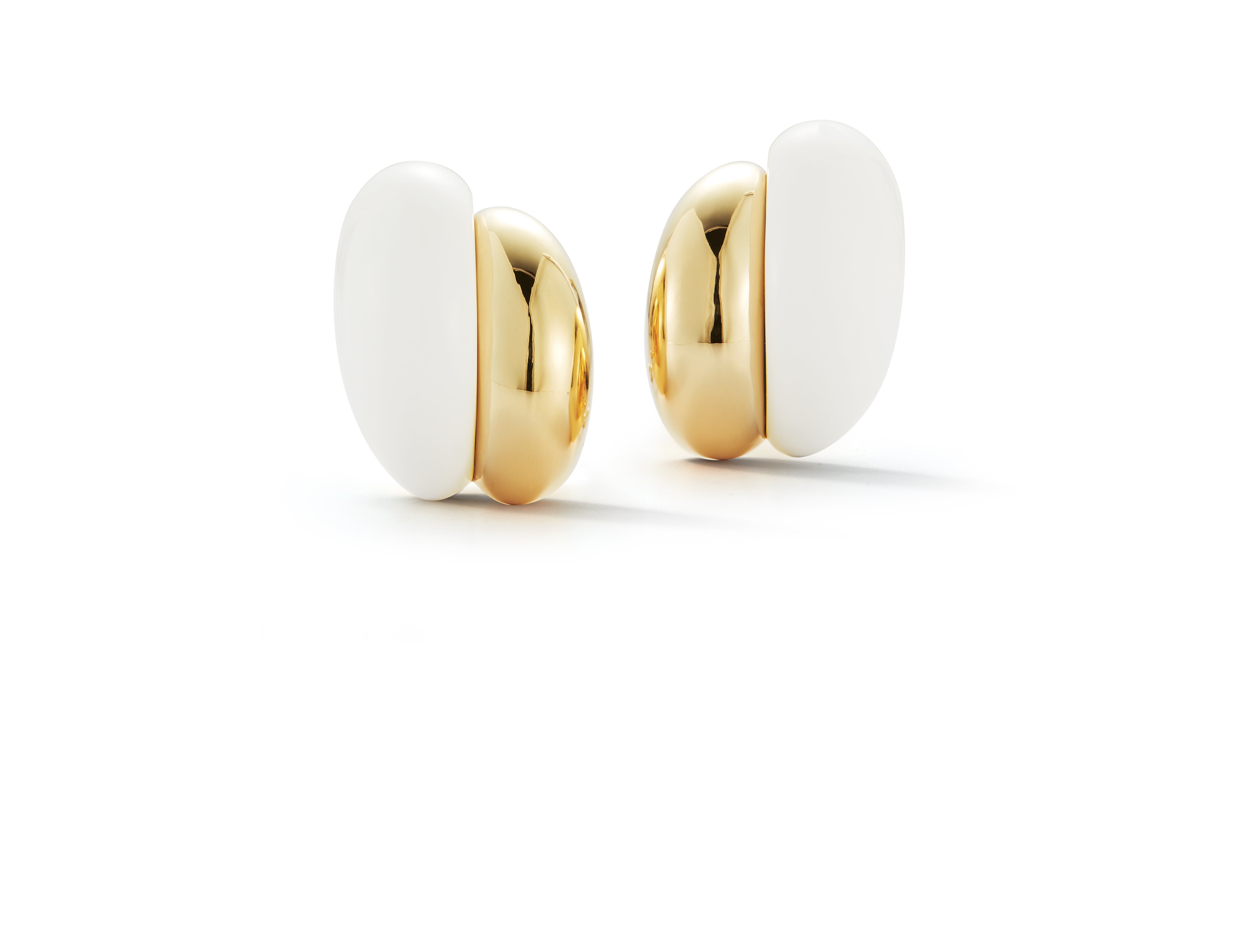 Silhouette Earrings in White Ceramic